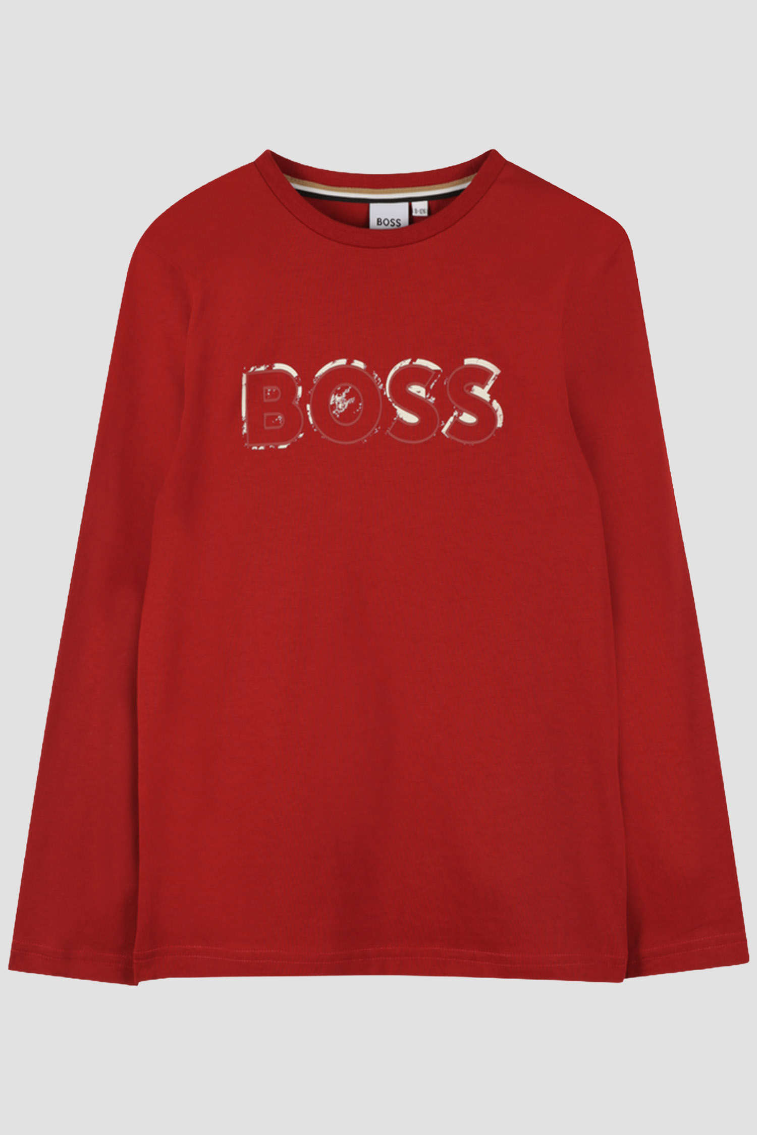 Детский красный лонгслив BOSS kids J52380;96D