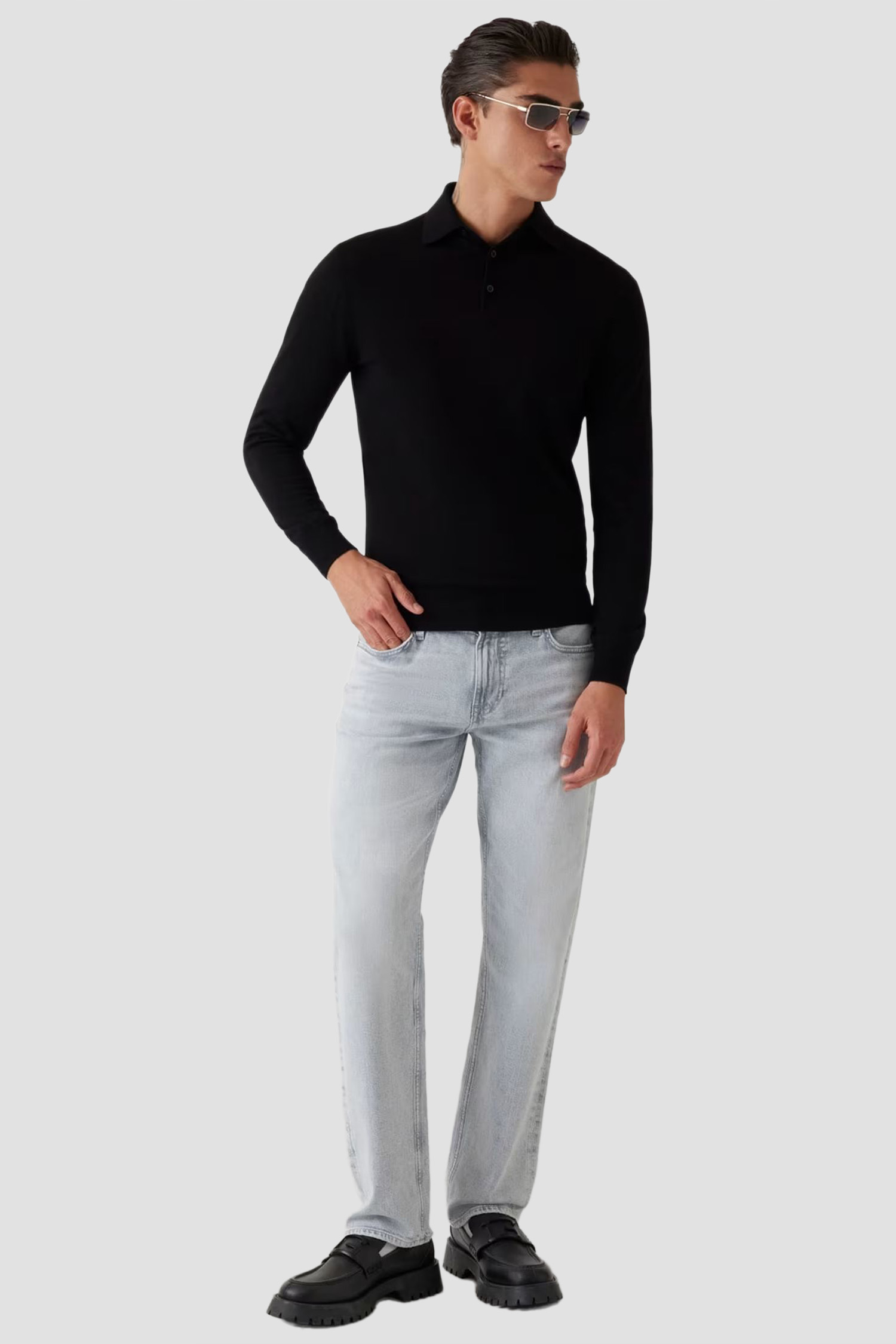 Мужское черное шерстяное поло Guess M5RR43.Z3LZ0;JBLK