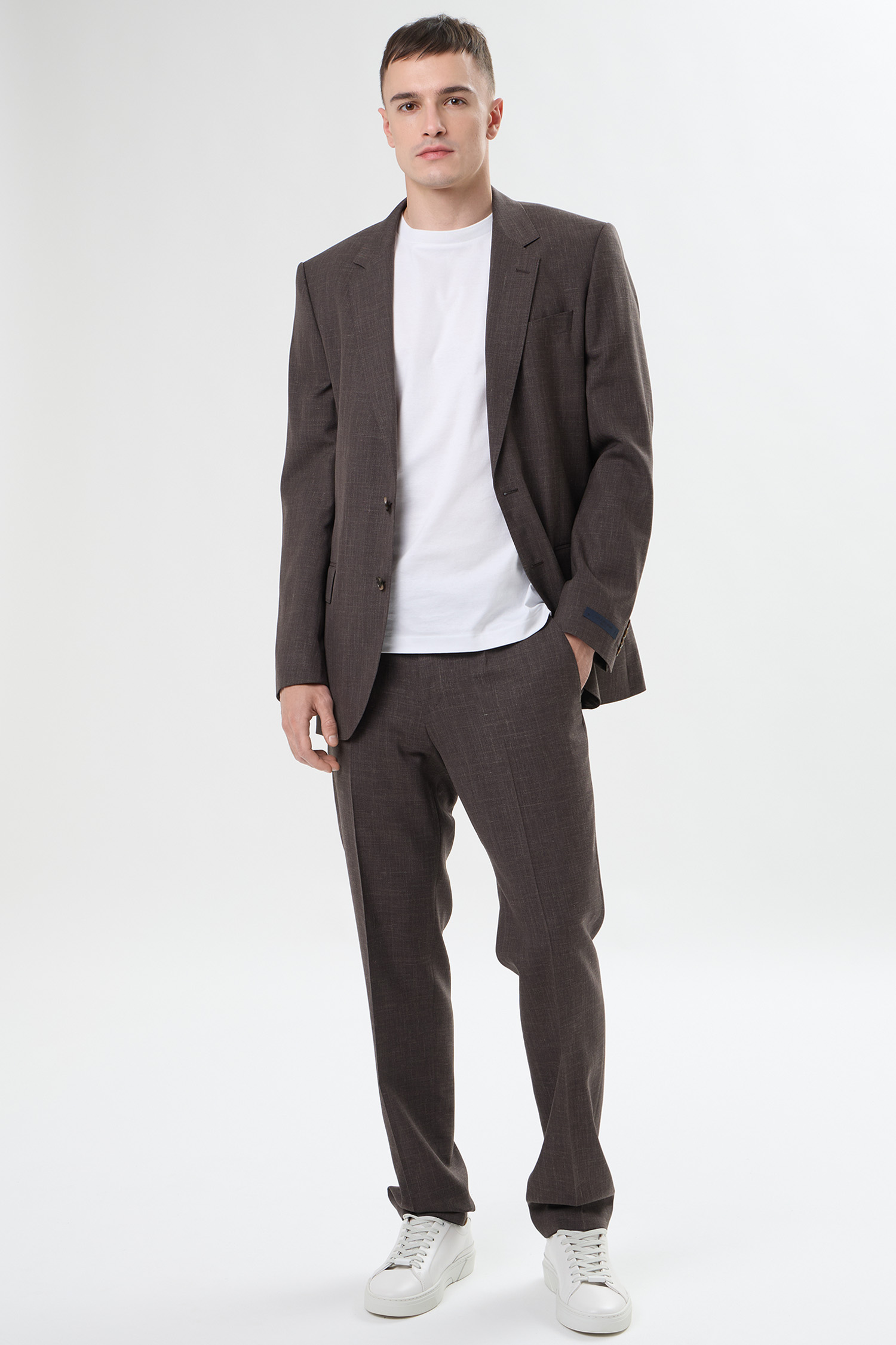 Чоловічий темно-коричневий вовняний піджак BECKHAM x BOSS BOSS 50563579;208
