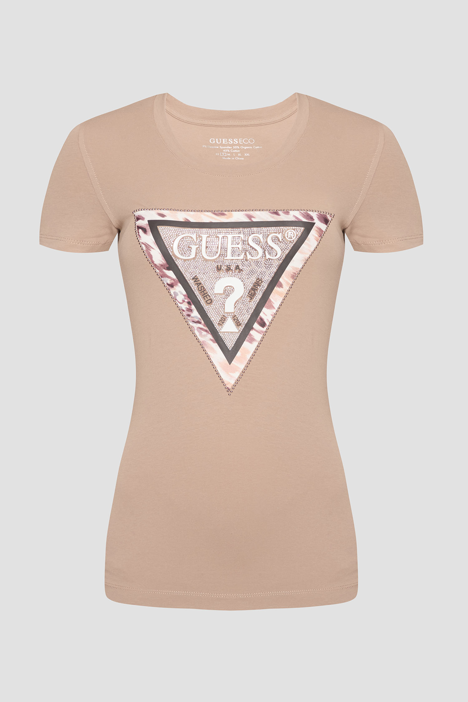 Женская бежевая футболка Guess W5RI22.J1314;A10L