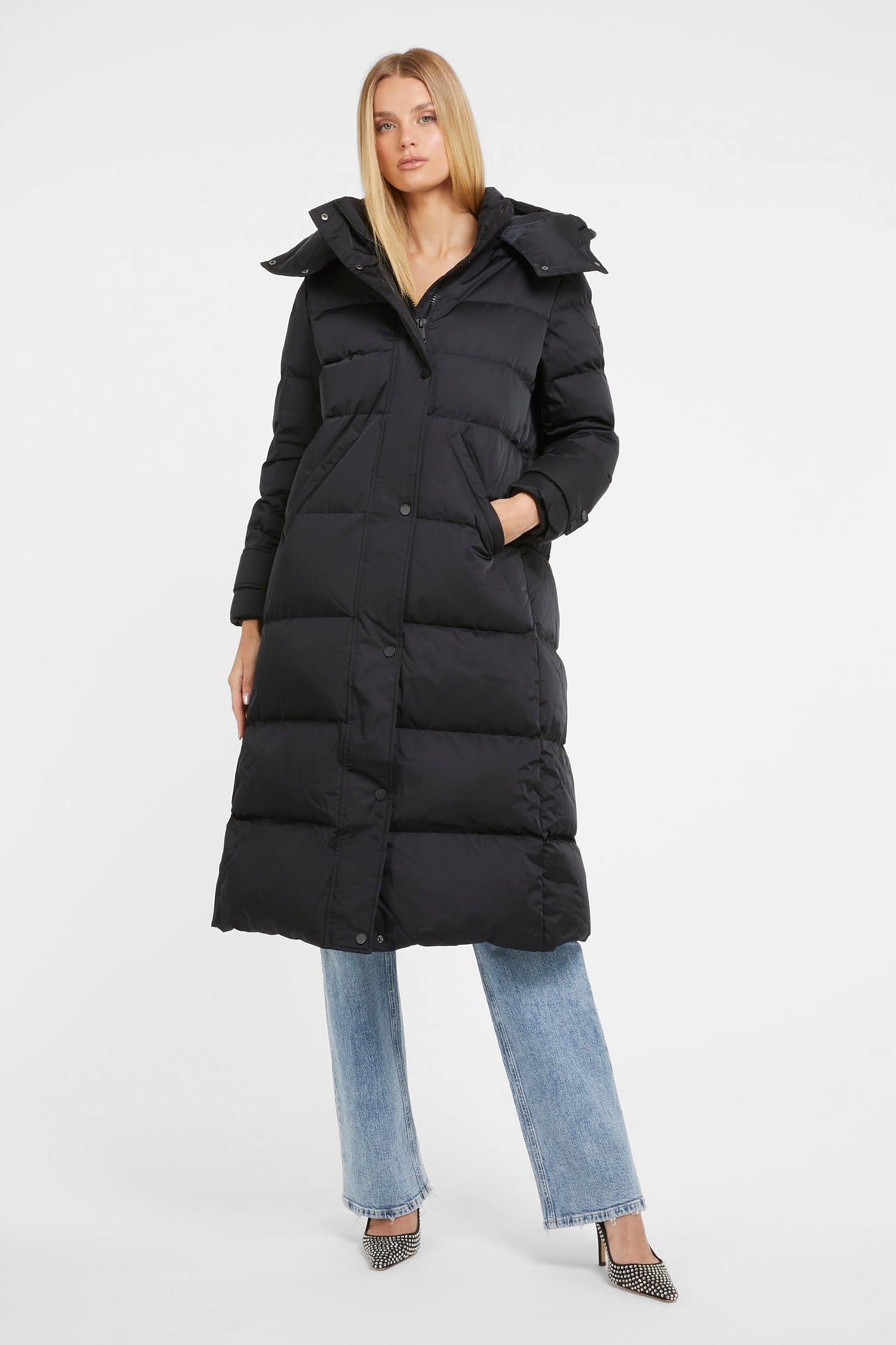 Женский черный пуховик Guess W3BL41.WFSW2;JBLK