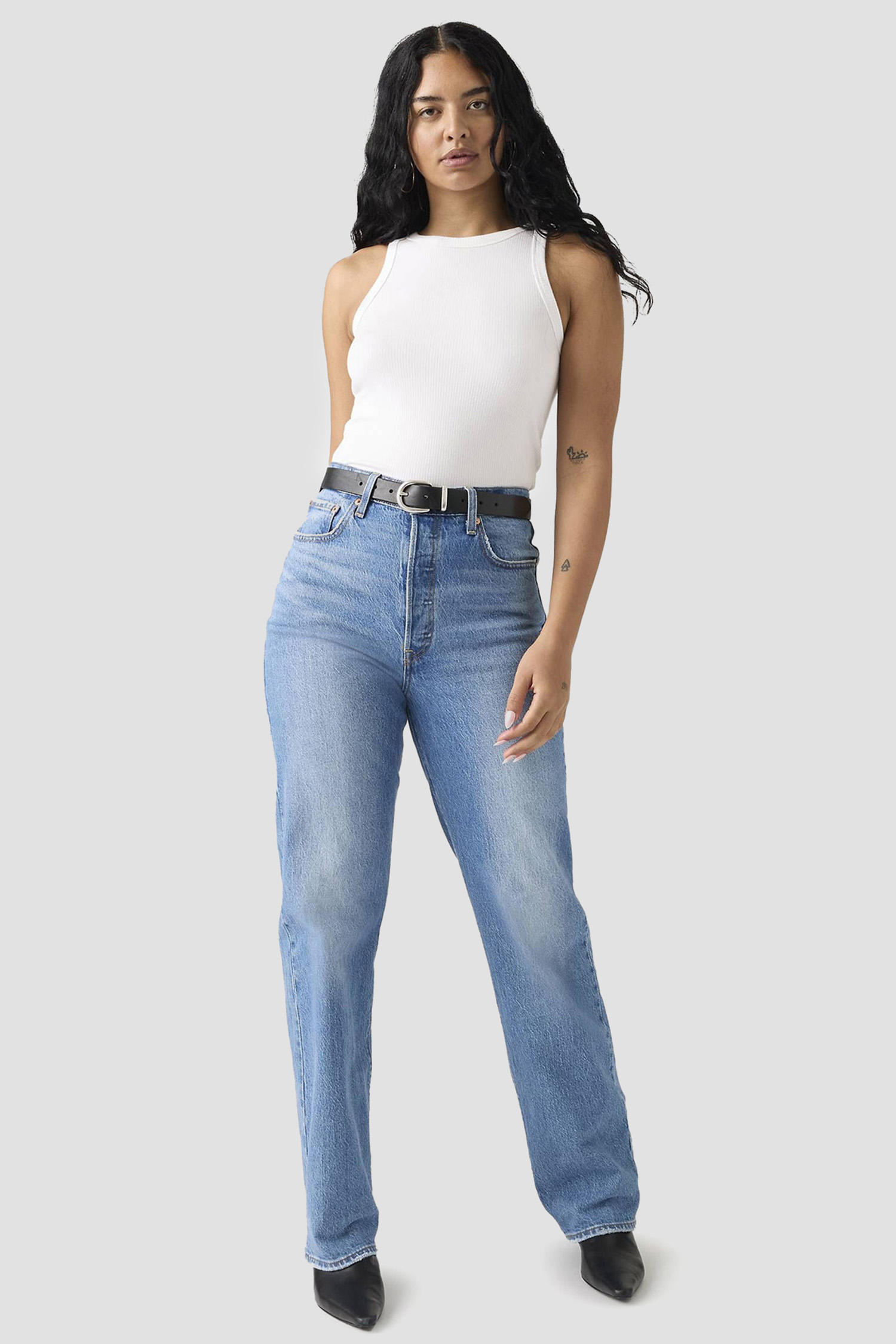 Женские голубые джинсы Ribcage Levi’s® 79078;0008