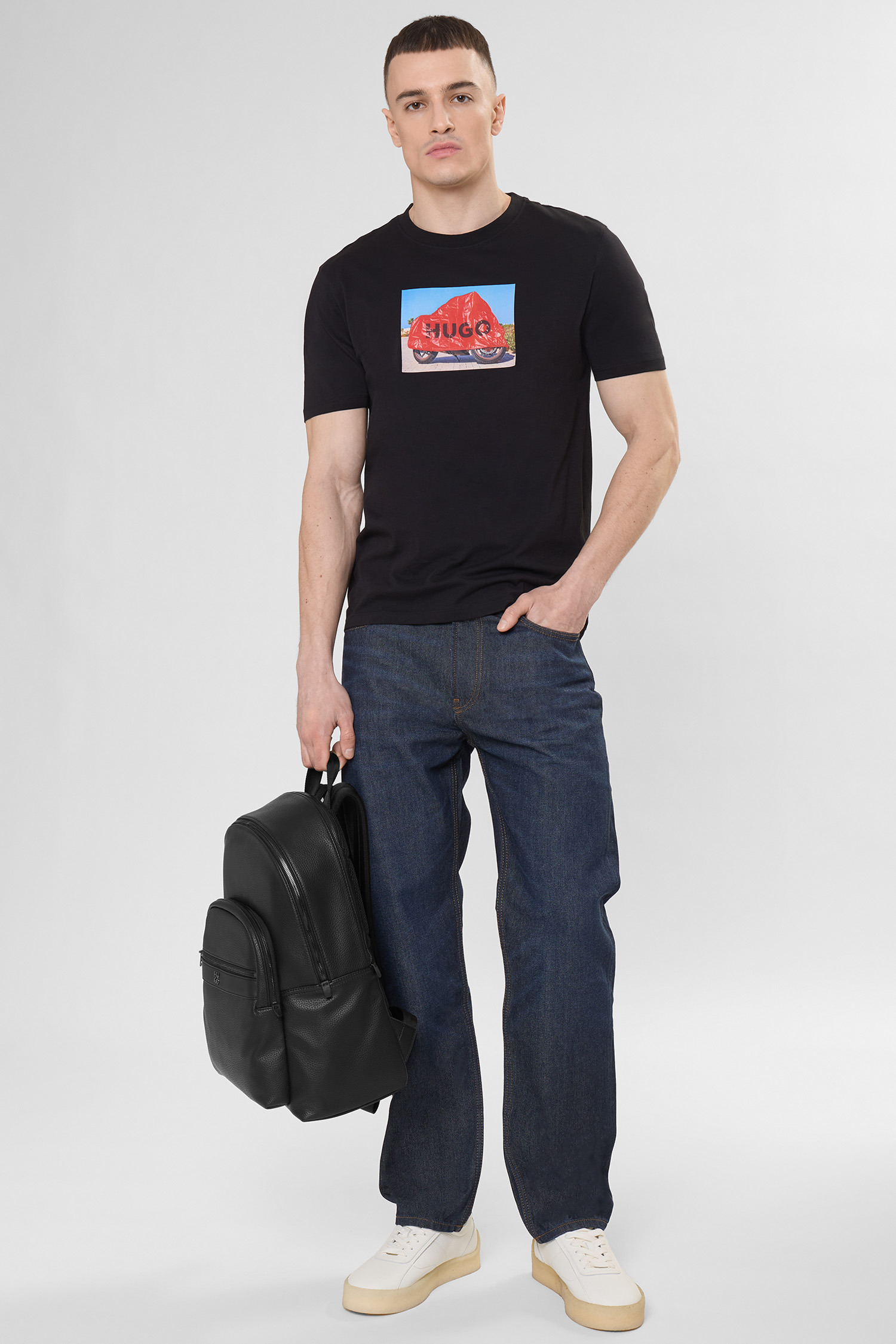 Чоловіча чорна футболка HUGO 50557674;001