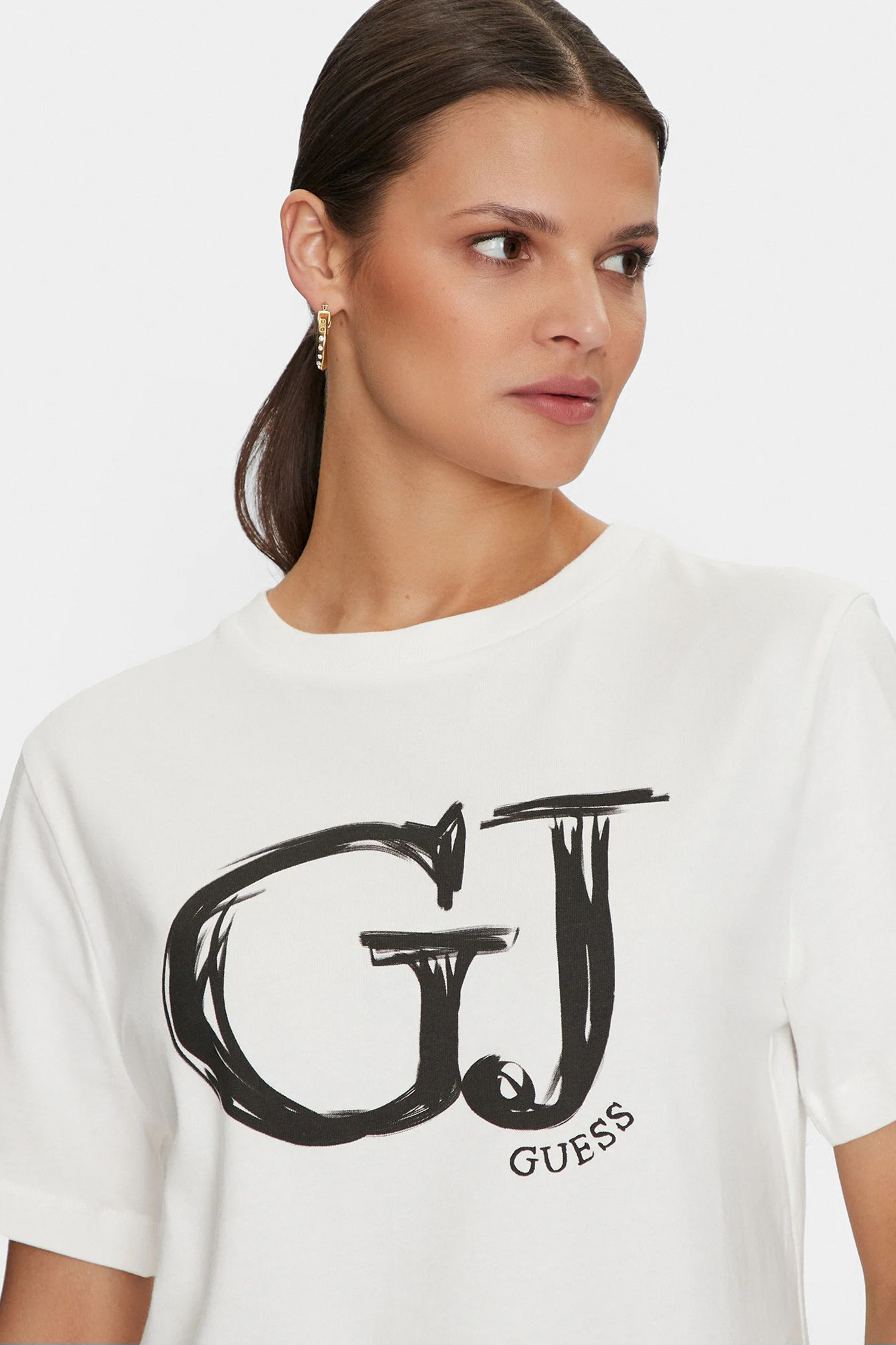 Женская белая футболка Guess V4YI01.K8FQ4;D001