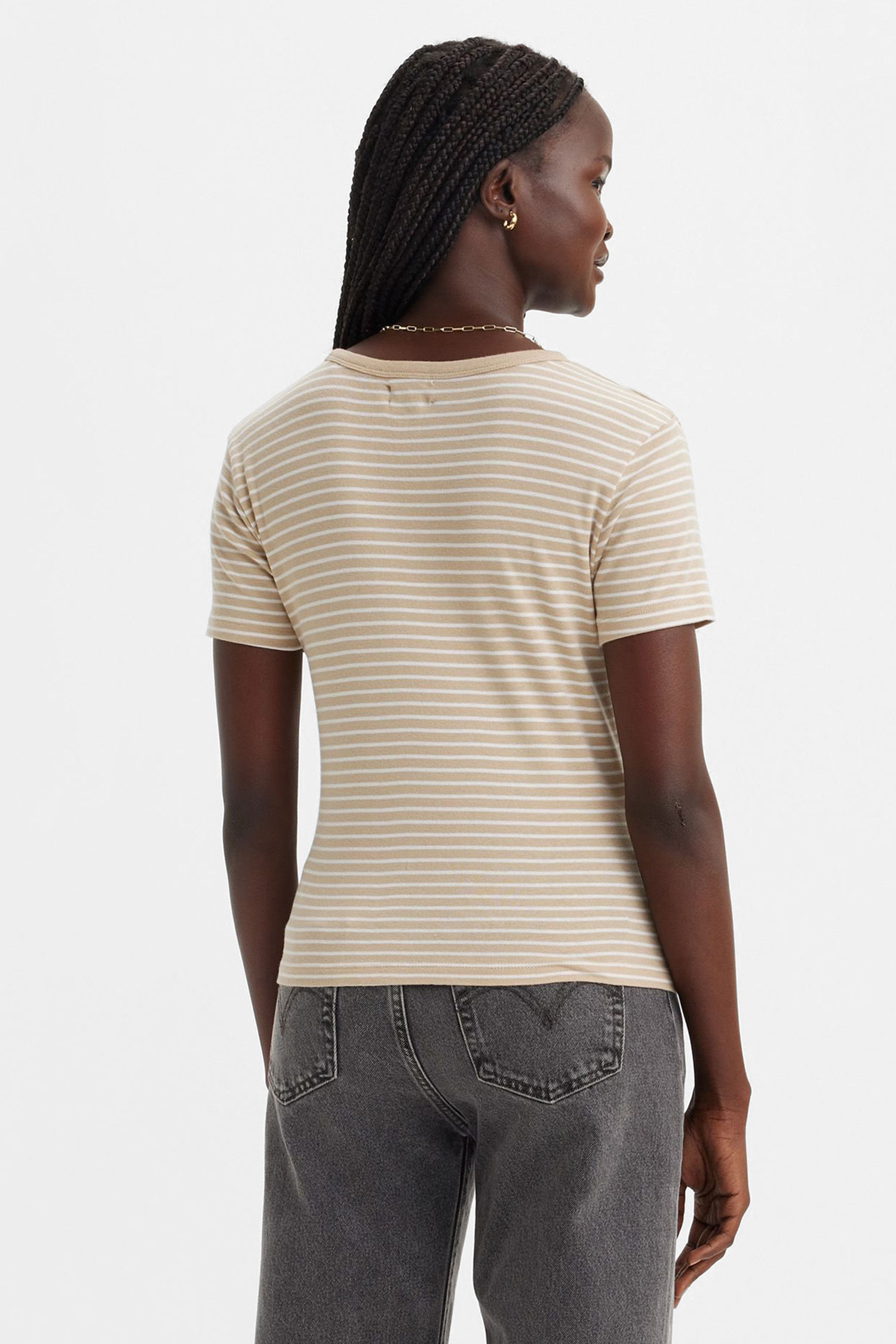 Женская бежевая футболка в полоску Levi’s® 17944;0049