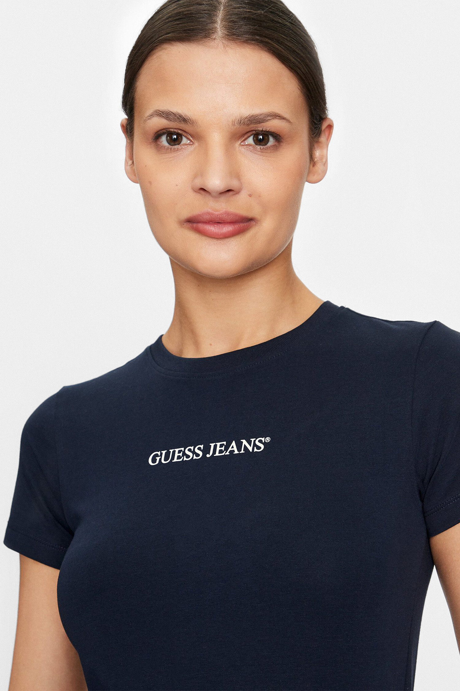 Женская темно-синяя футболка Guess Jeans W4YI01.J1314;A71W