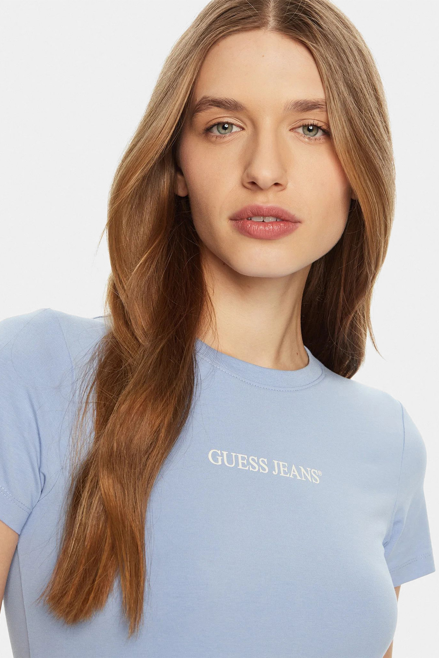 Жіноча блакитна футболка Guess Jeans W4YI01.J1314;G7CP