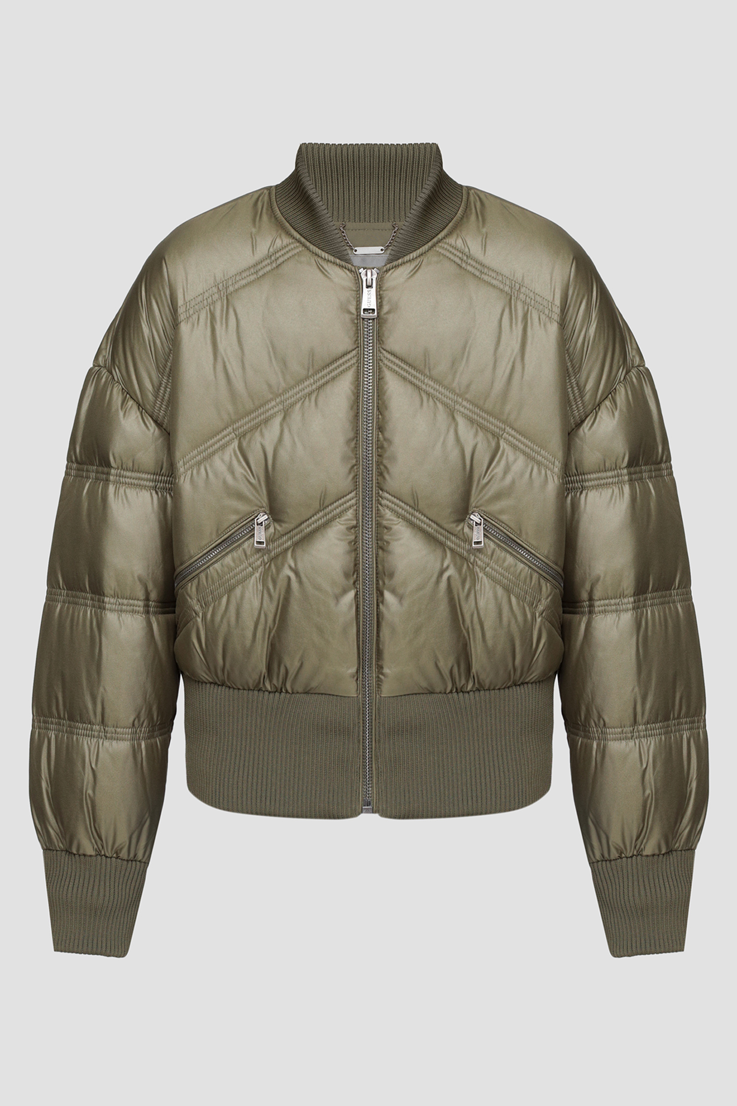 Женская оливковая куртка Guess W2BL45.WEWS0;F8BC