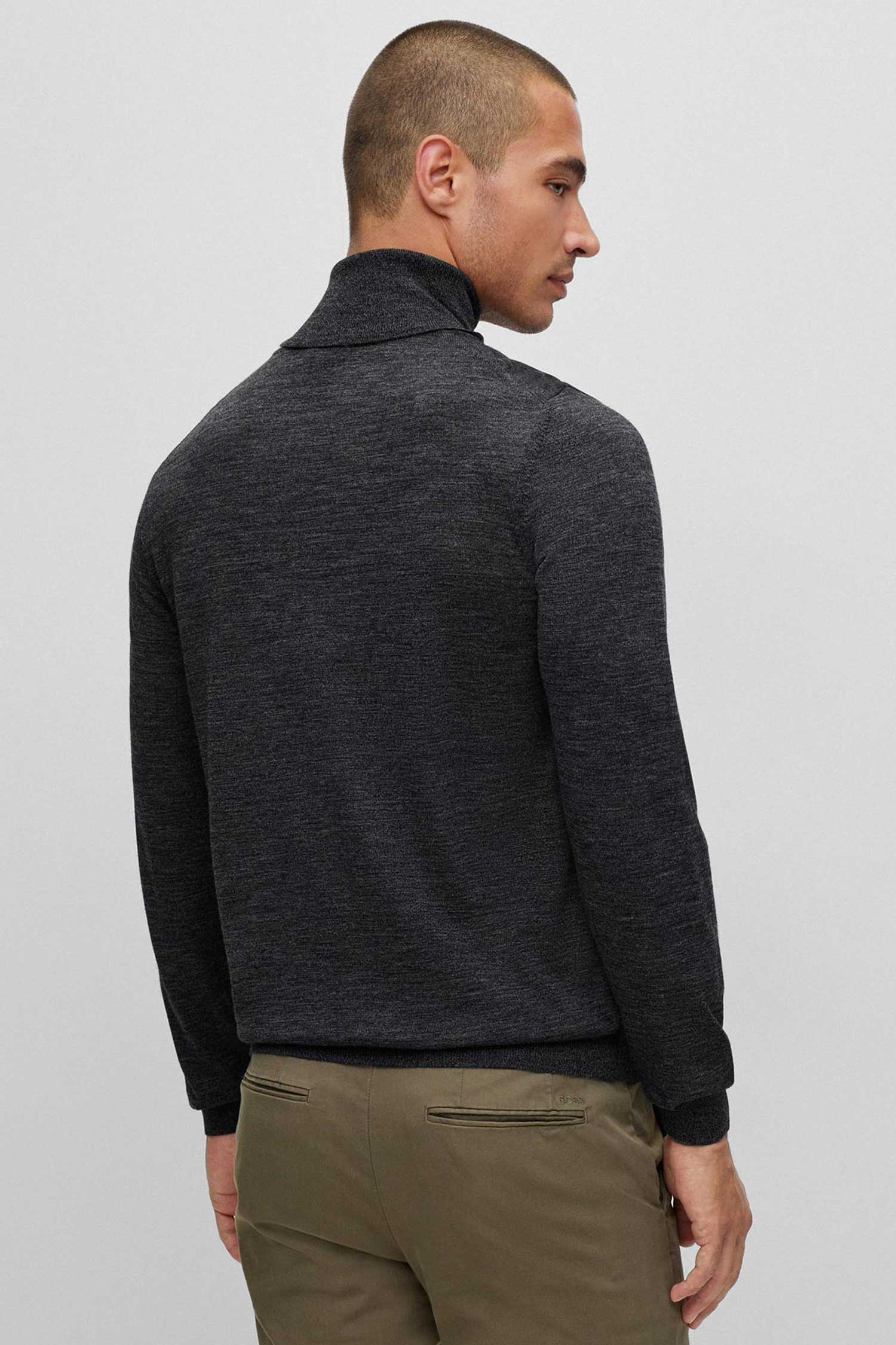 Мужской темно-серый шерстяной гольф BOSS 50468262;002