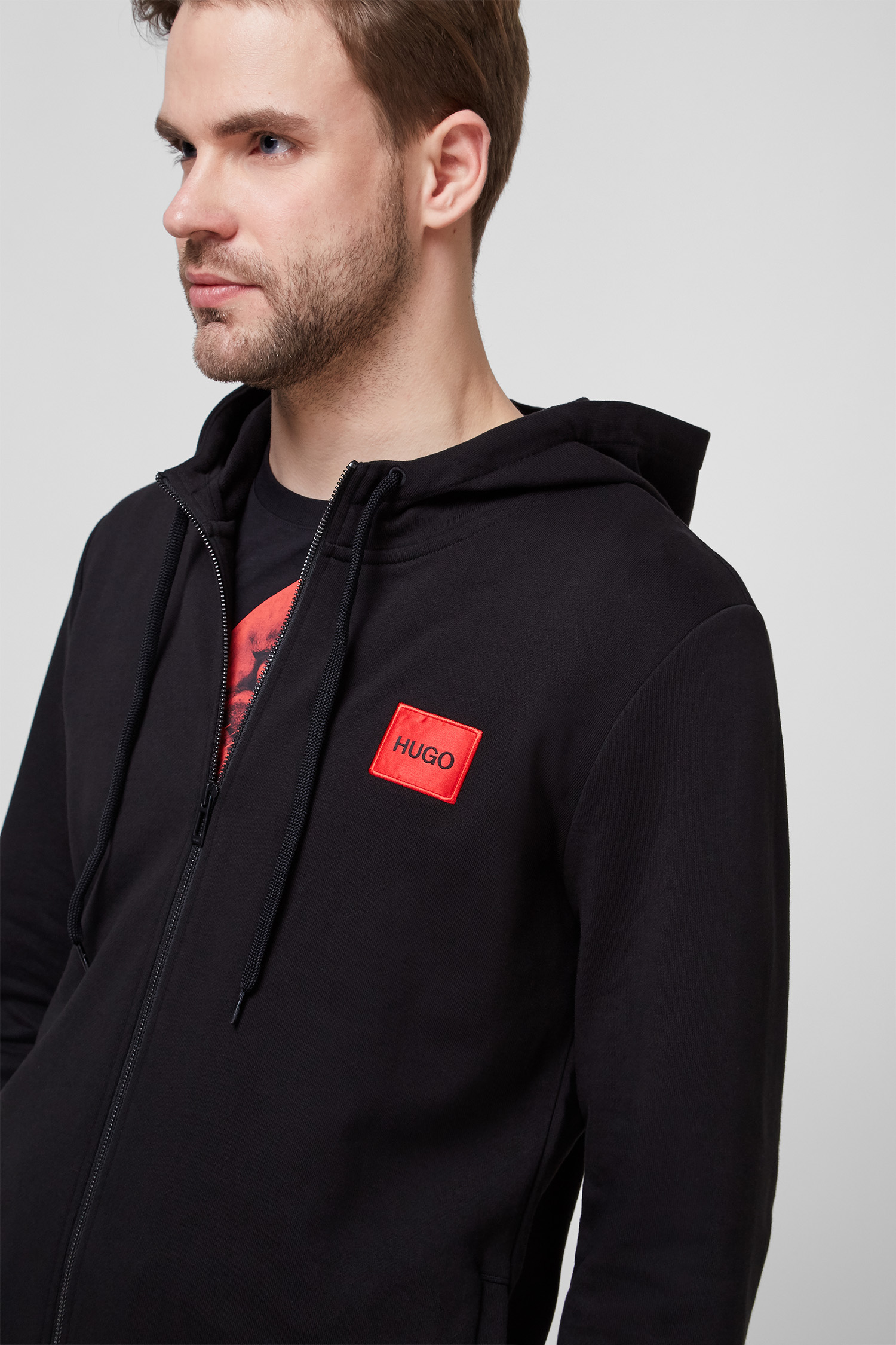 Мужская черная кофта на молнии HUGO 50447972;001