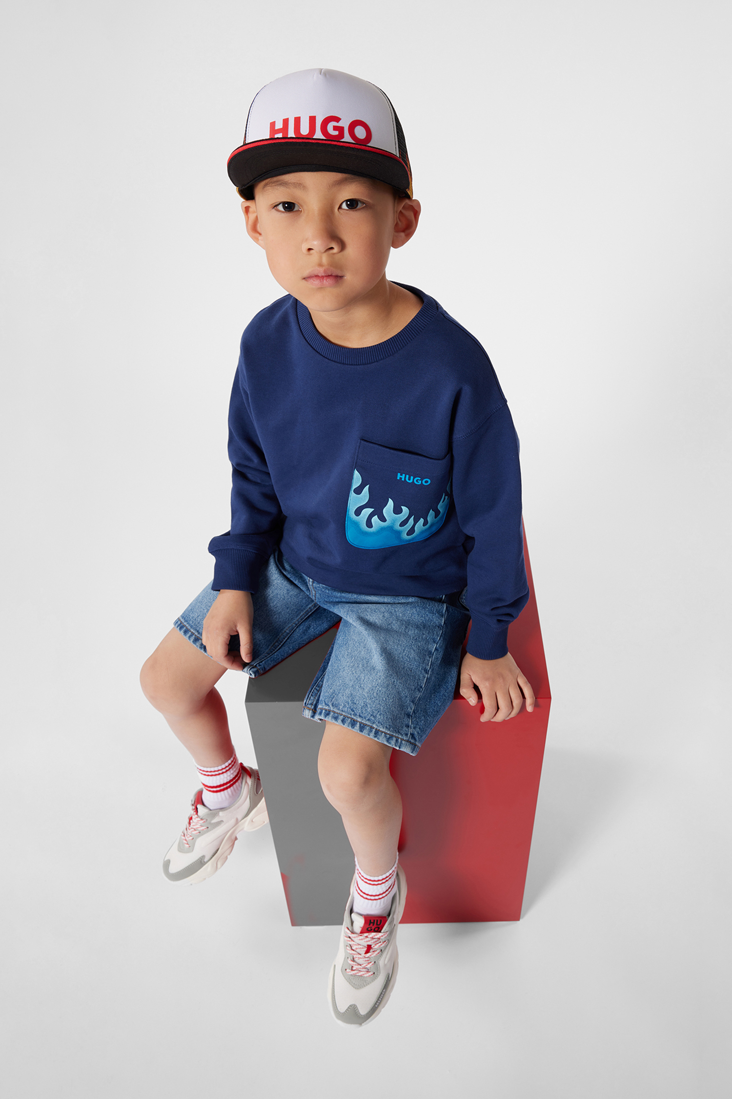Дитячі сині джинсові шорти HUGO kids G00040;Z25