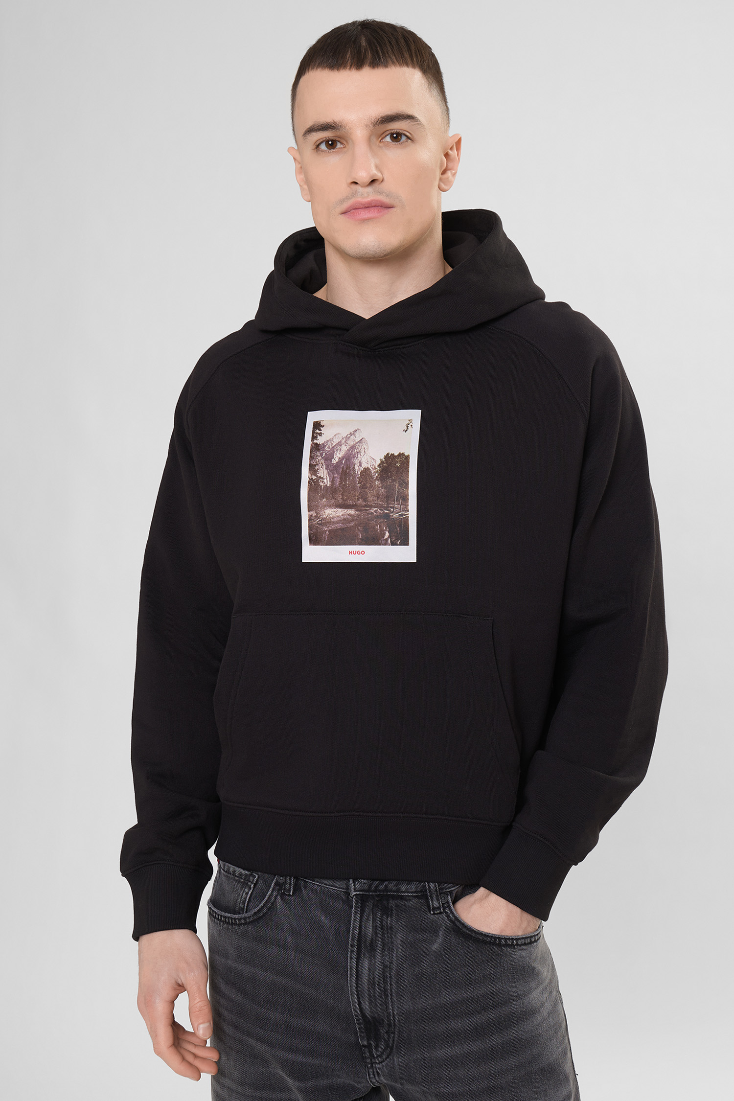 Мужское черное худи HUGO 50554009;001