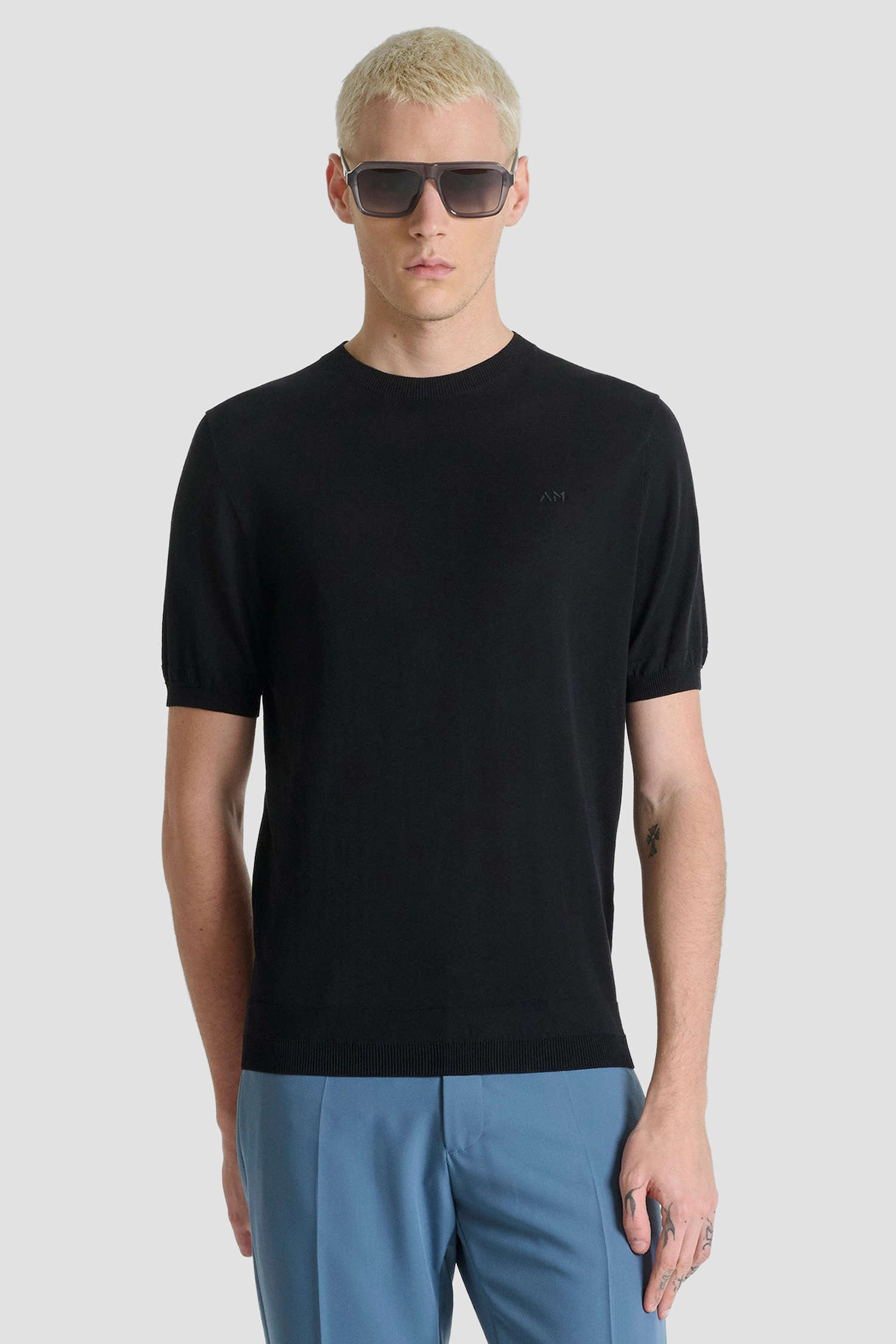 Мужской черный джемпер Antony Morato MMSW01597.YA200076;9000