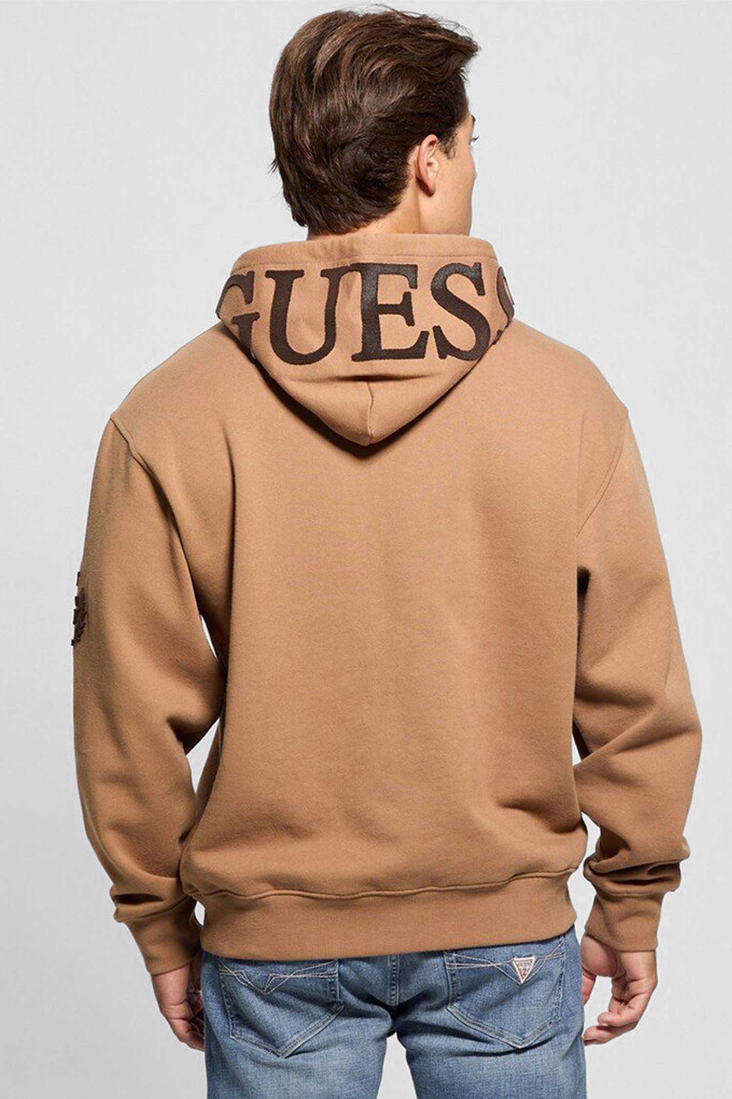 Мужское бежевое худи Guess M4BQ05.KBJ31;G1R4