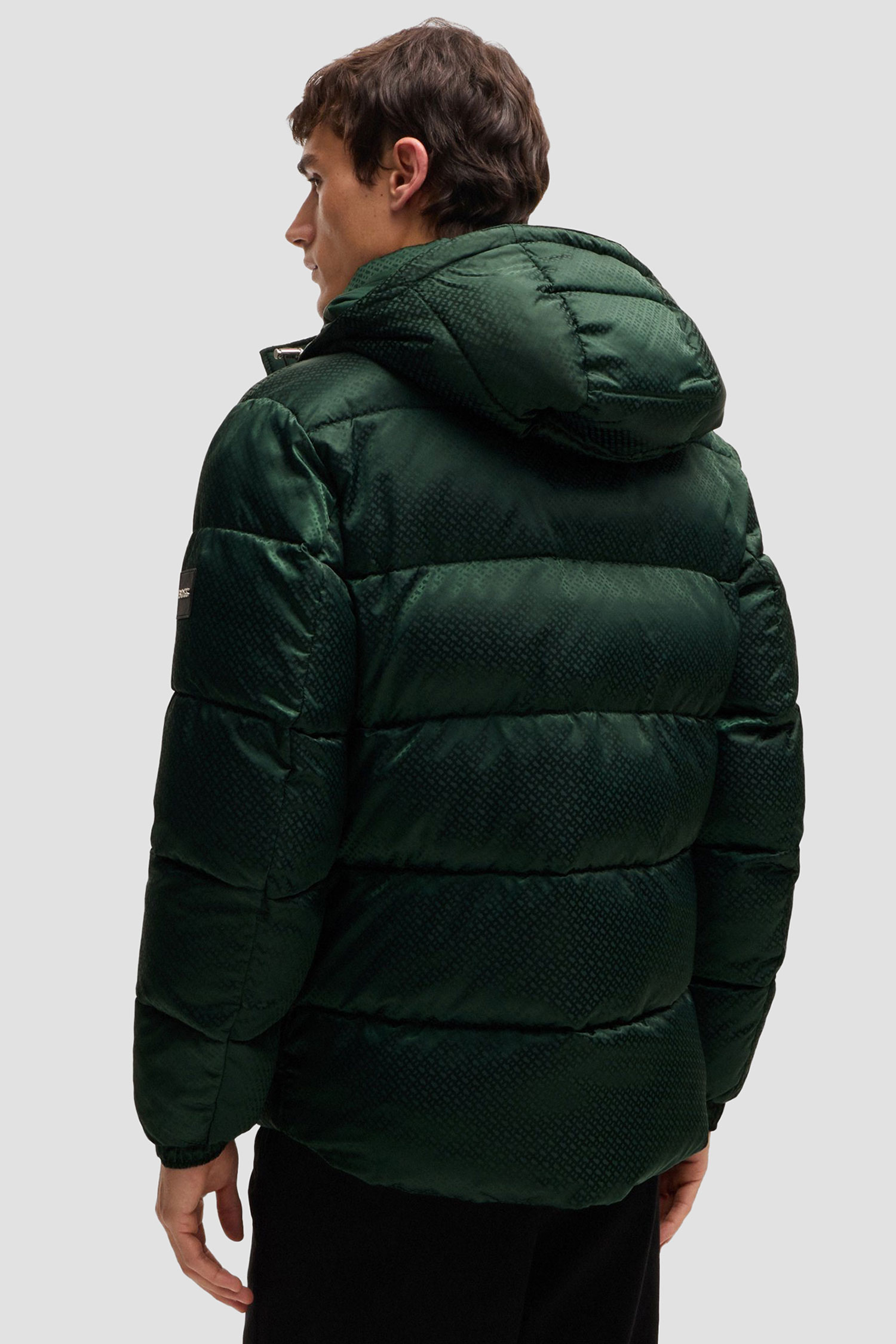 Мужская зеленая куртка с узором BOSS 50525364;385