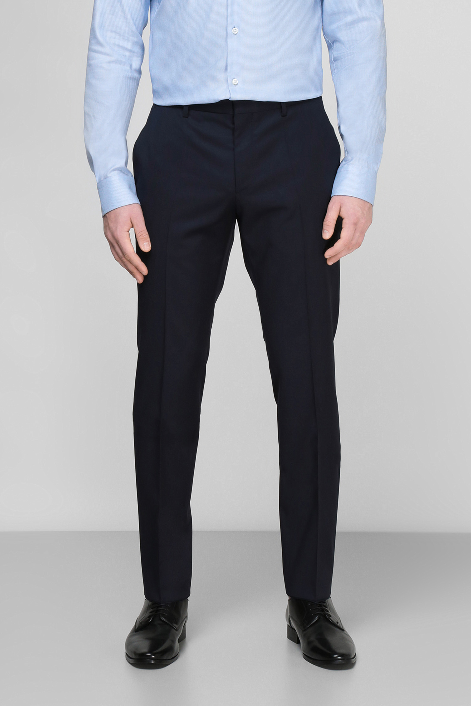 Темно-синие шерстяные брюки для парней BOSS 50318499;401