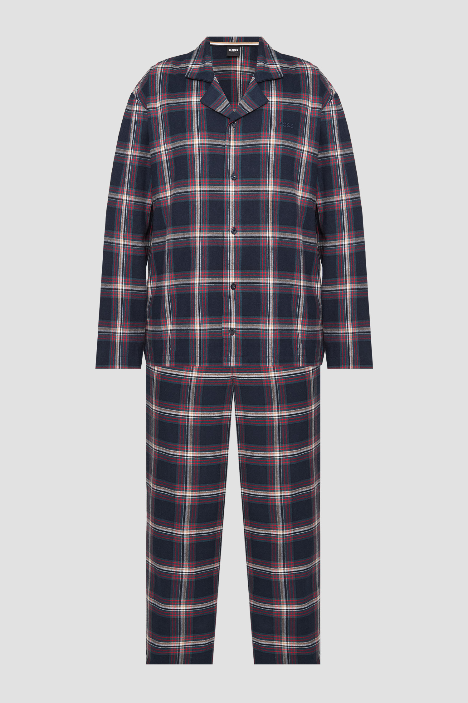 Мужская пижама в клетку (рубашка, брюки) BOSS 50550756;460
