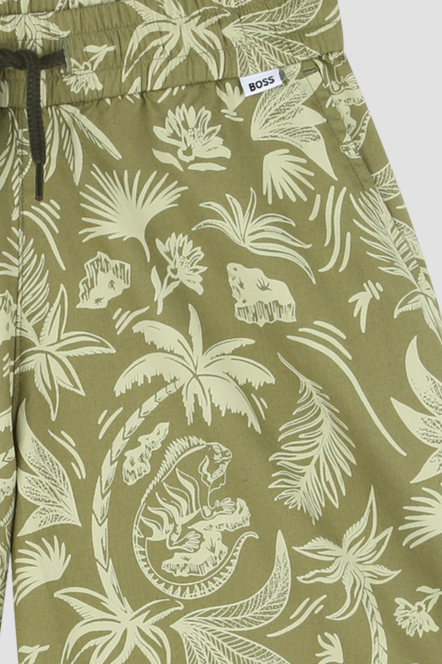 Детские зеленые шорты с узором BOSS kids J51987;673