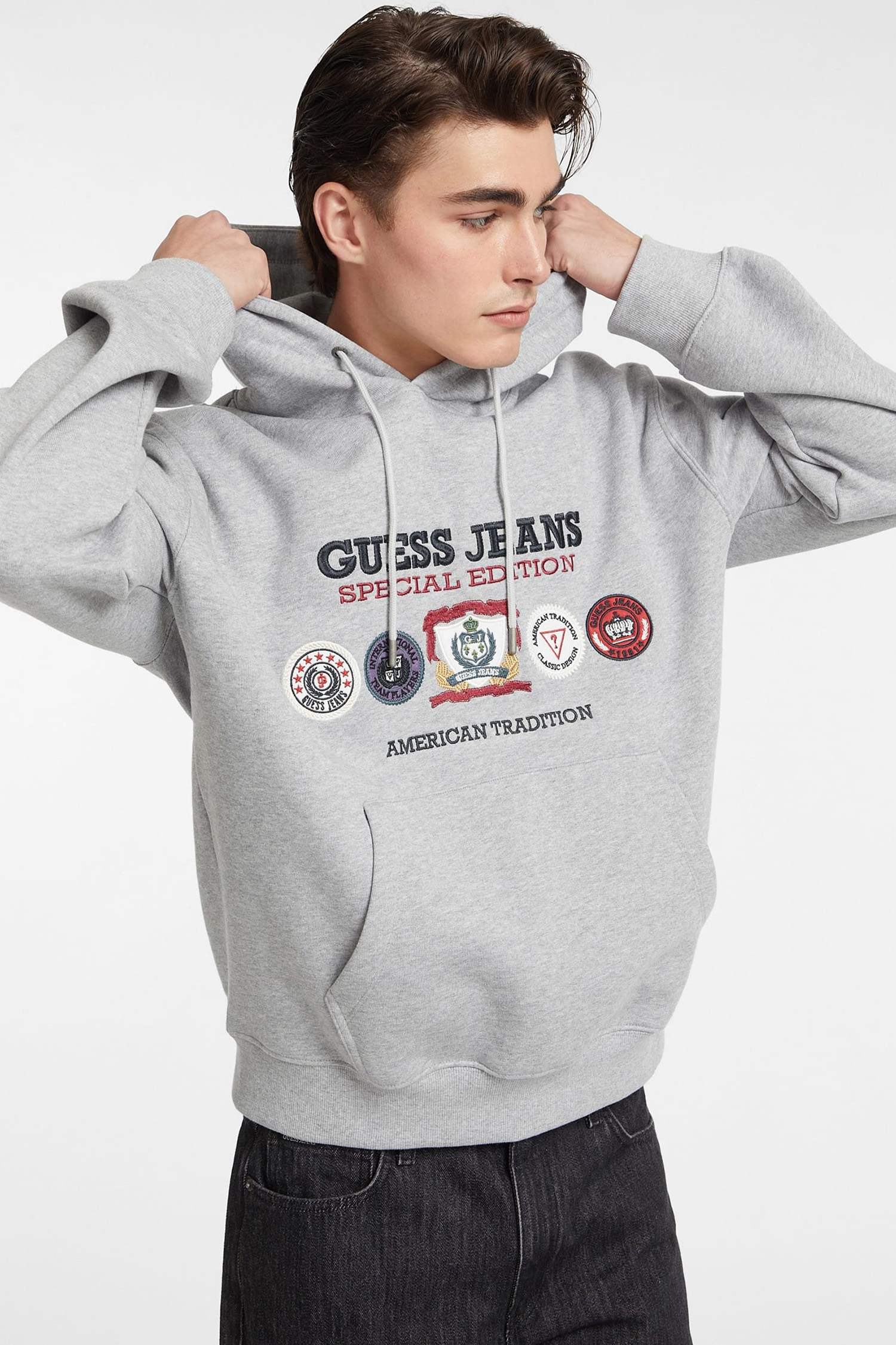 Чоловіче сіре худі Guess Jeans M4BQ32.K9V31;H90Z