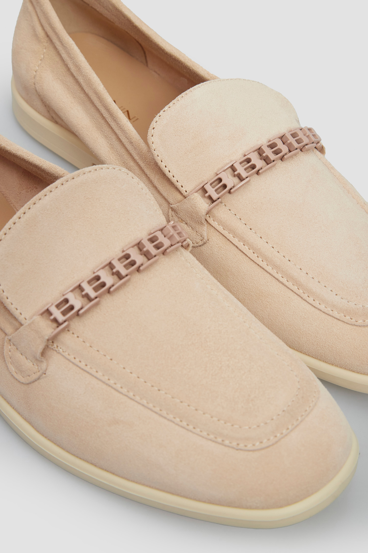 Женские бежевые замшевые лоферы BALDININI D4E170S1CROS;7890