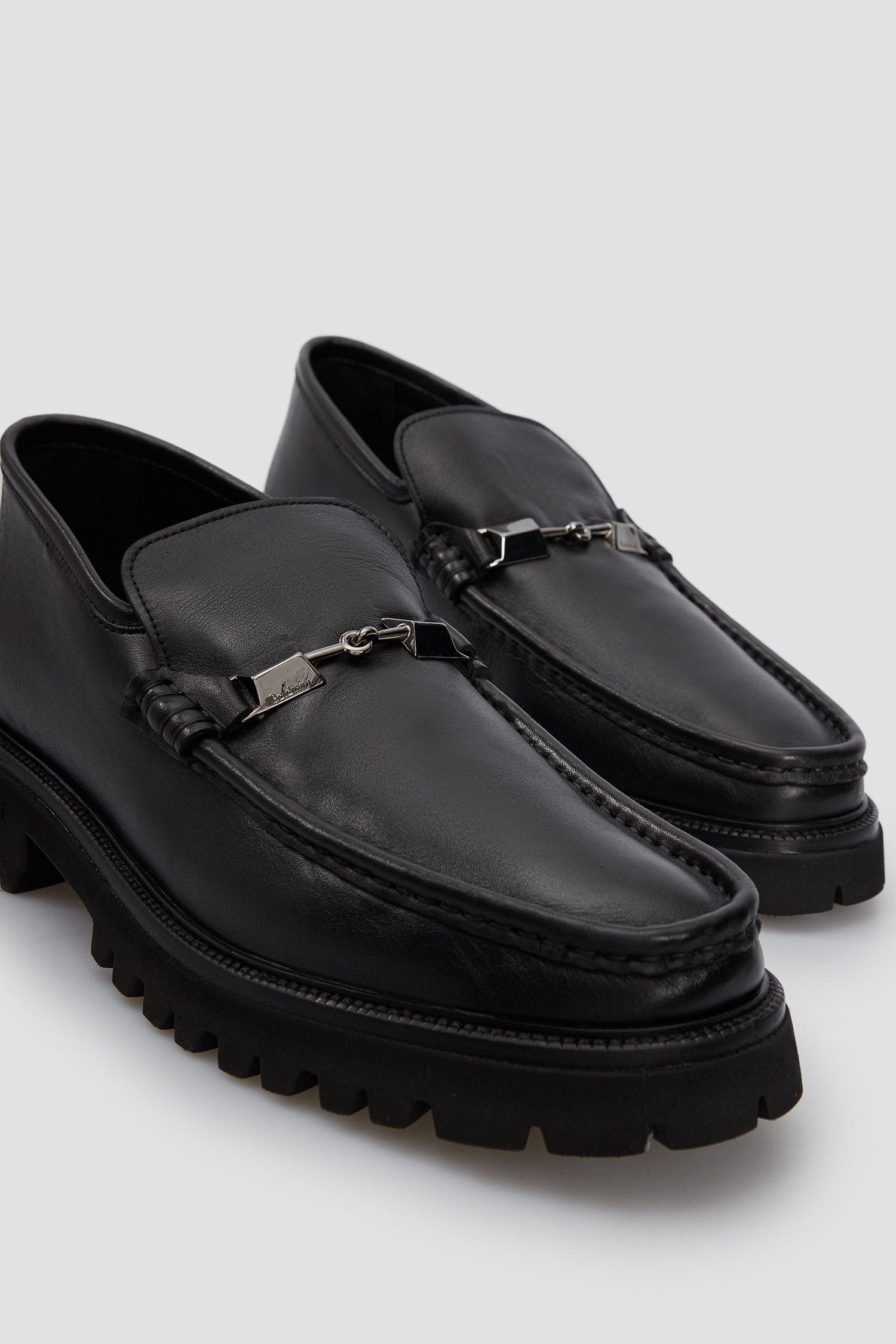 Чоловічі чорні шкіряні лофери BALDININI U2B906MOOW;0000
