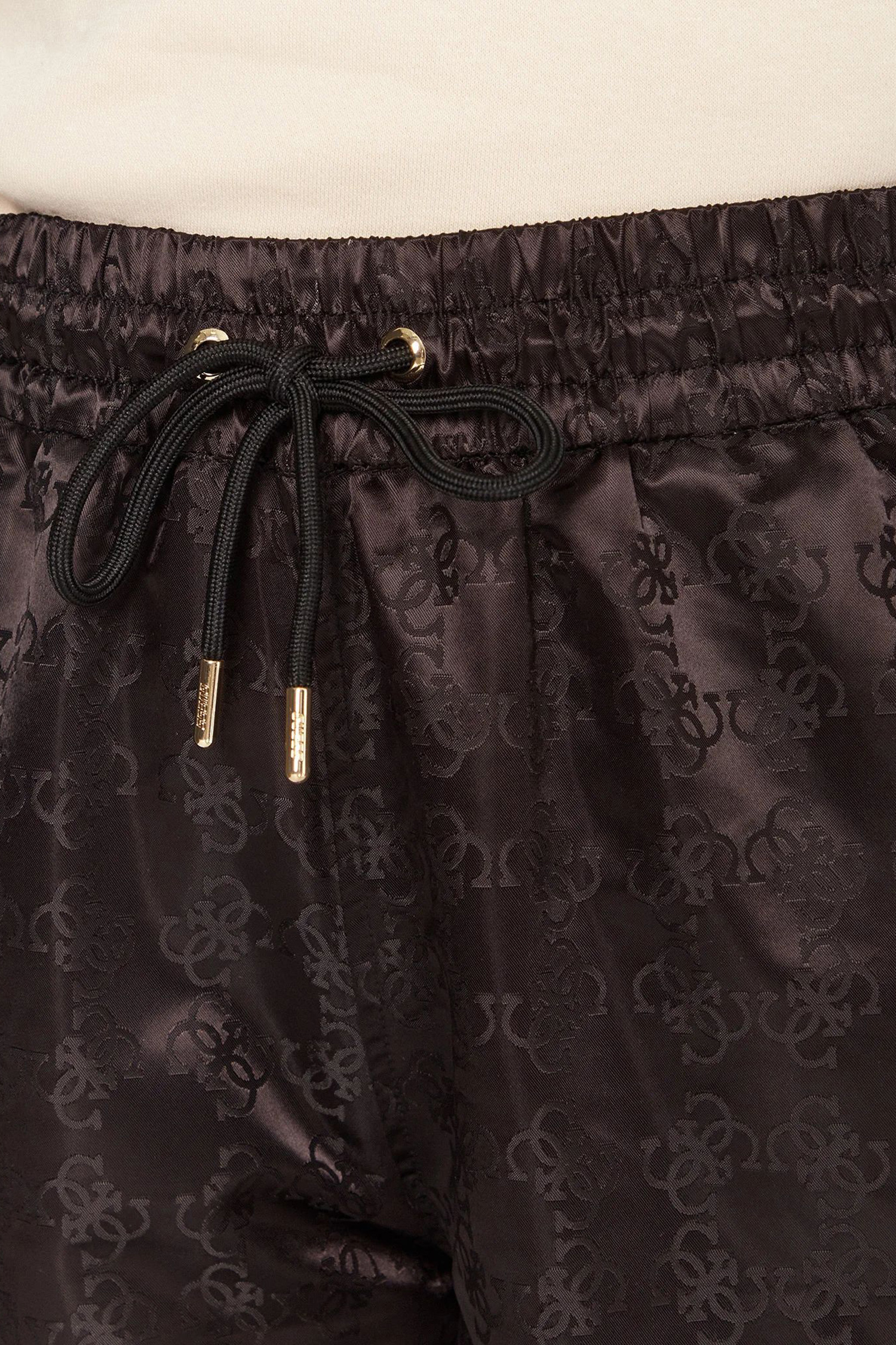 Женские черные спортивные брюки с узором Guess V5YB14.WHFU0;FJ4Q