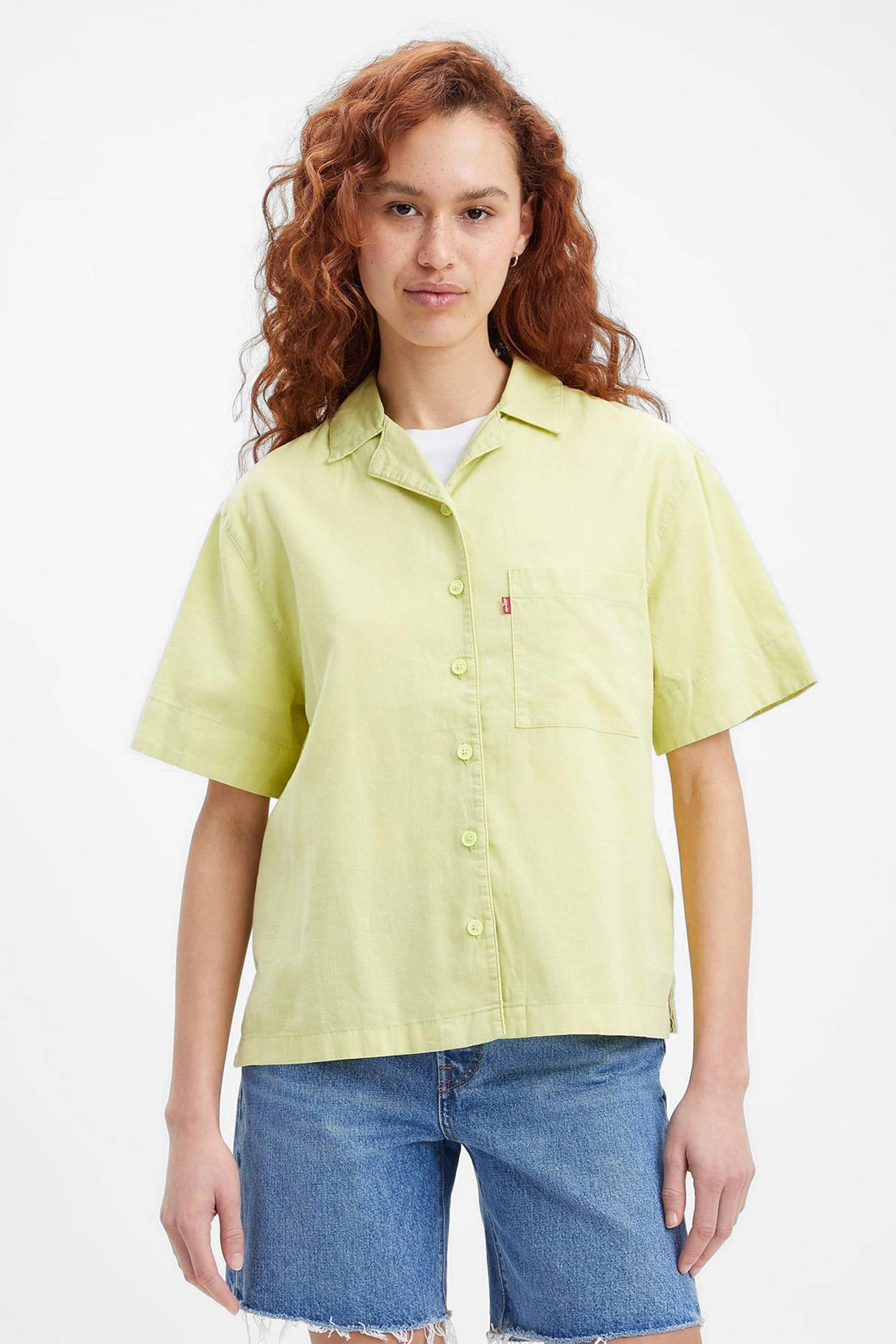 Женская салатовая льняная рубашка Levi’s® A3355;0009