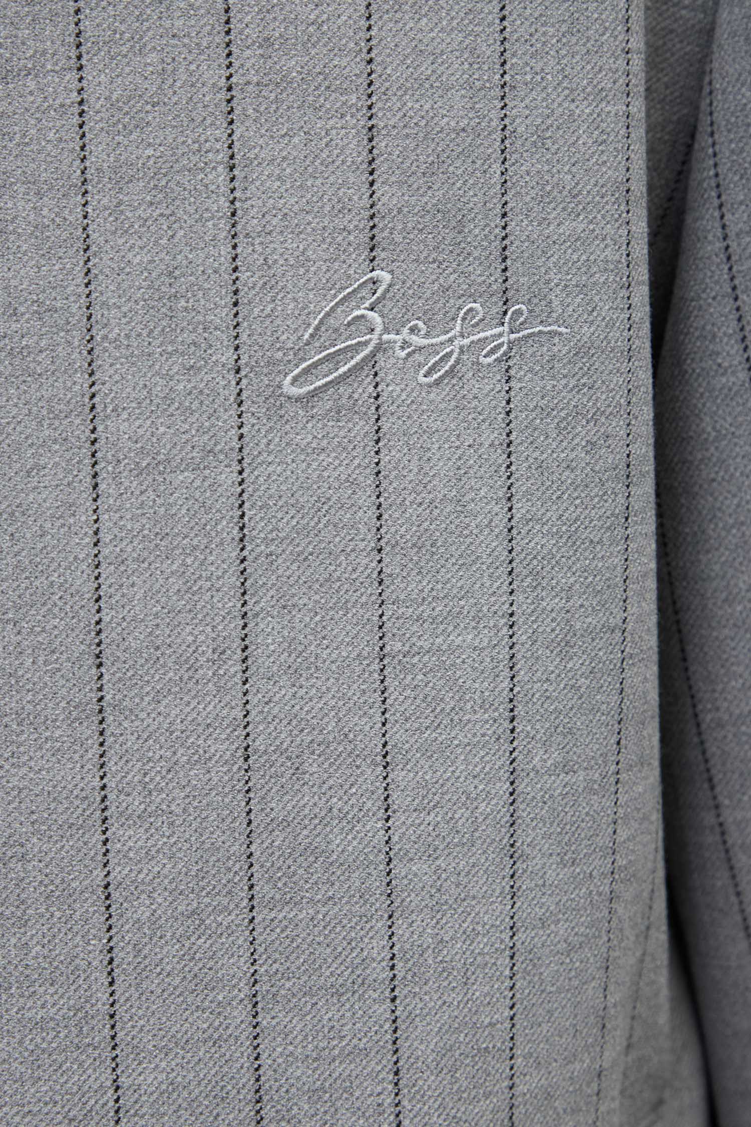 Мужская серая рубашка в полоску BOSS 50534987;030