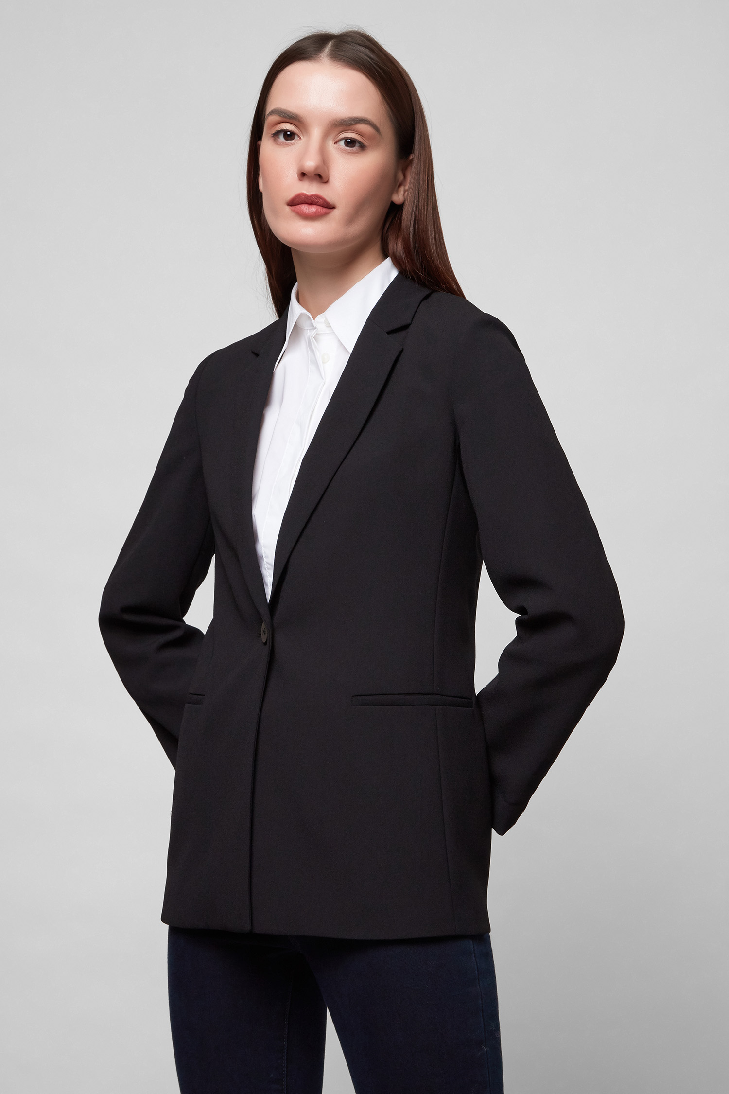 Женский черный жакет HUGO 50458435;001