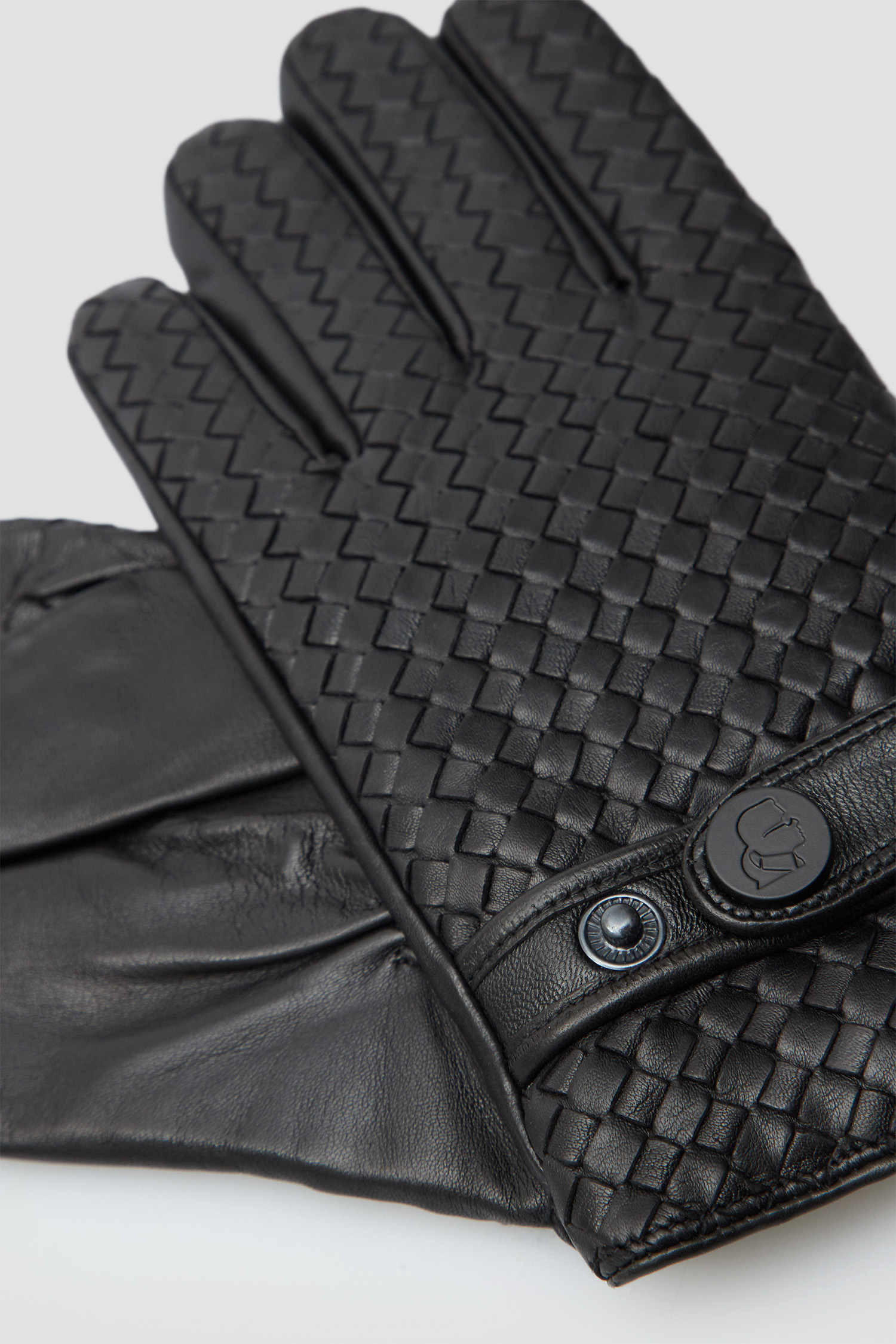 Чоловічі чорні шкіряні рукавички Karl Lagerfeld 544440.815400;990