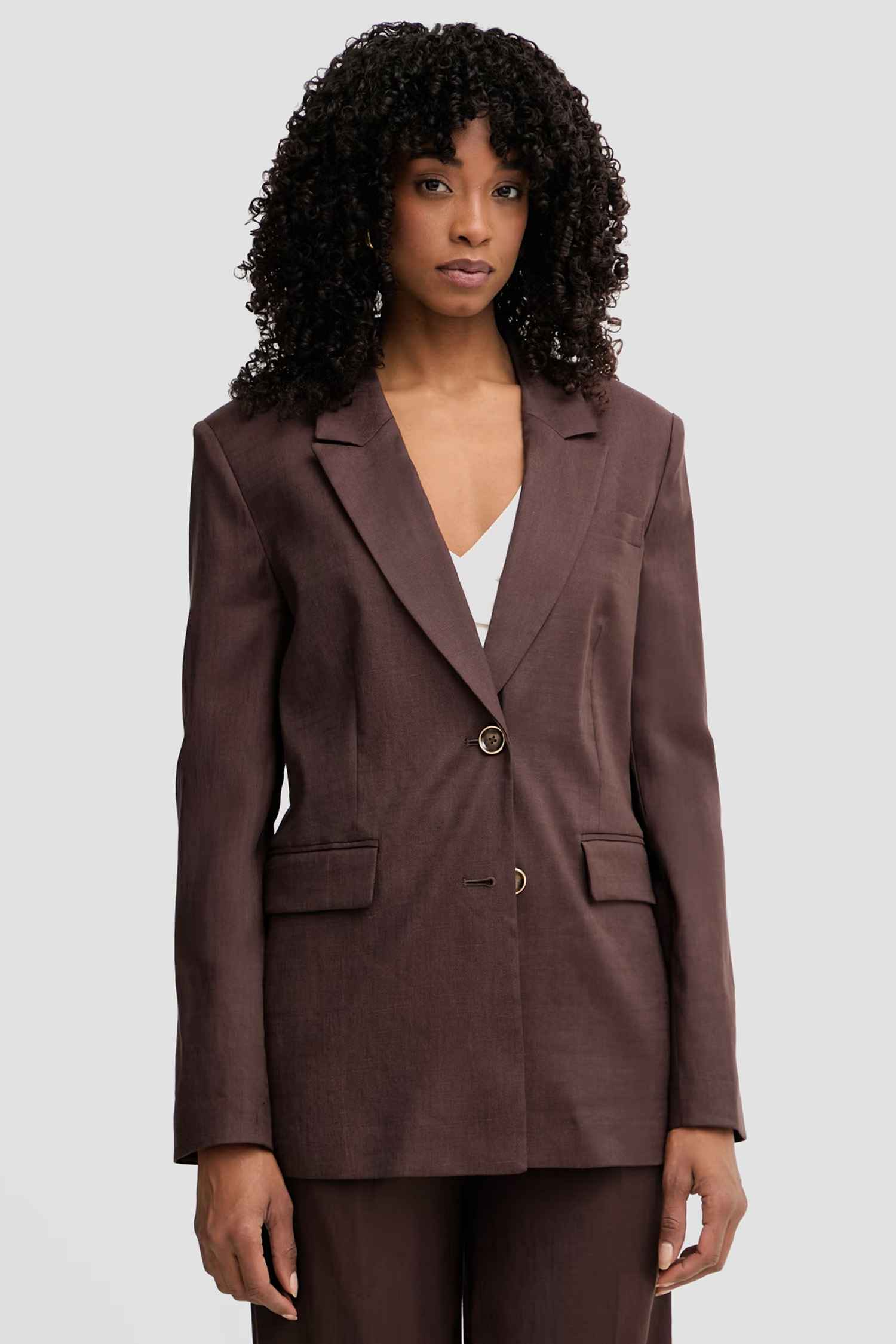 Женский коричневый льняной жакет Guess W6GN19.W2838;G1EB