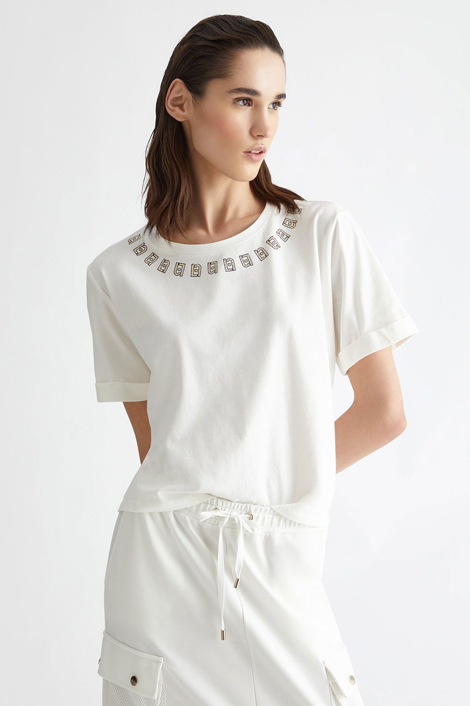 Женская белая футболка Liu Jo TA4135.JS003;N9136