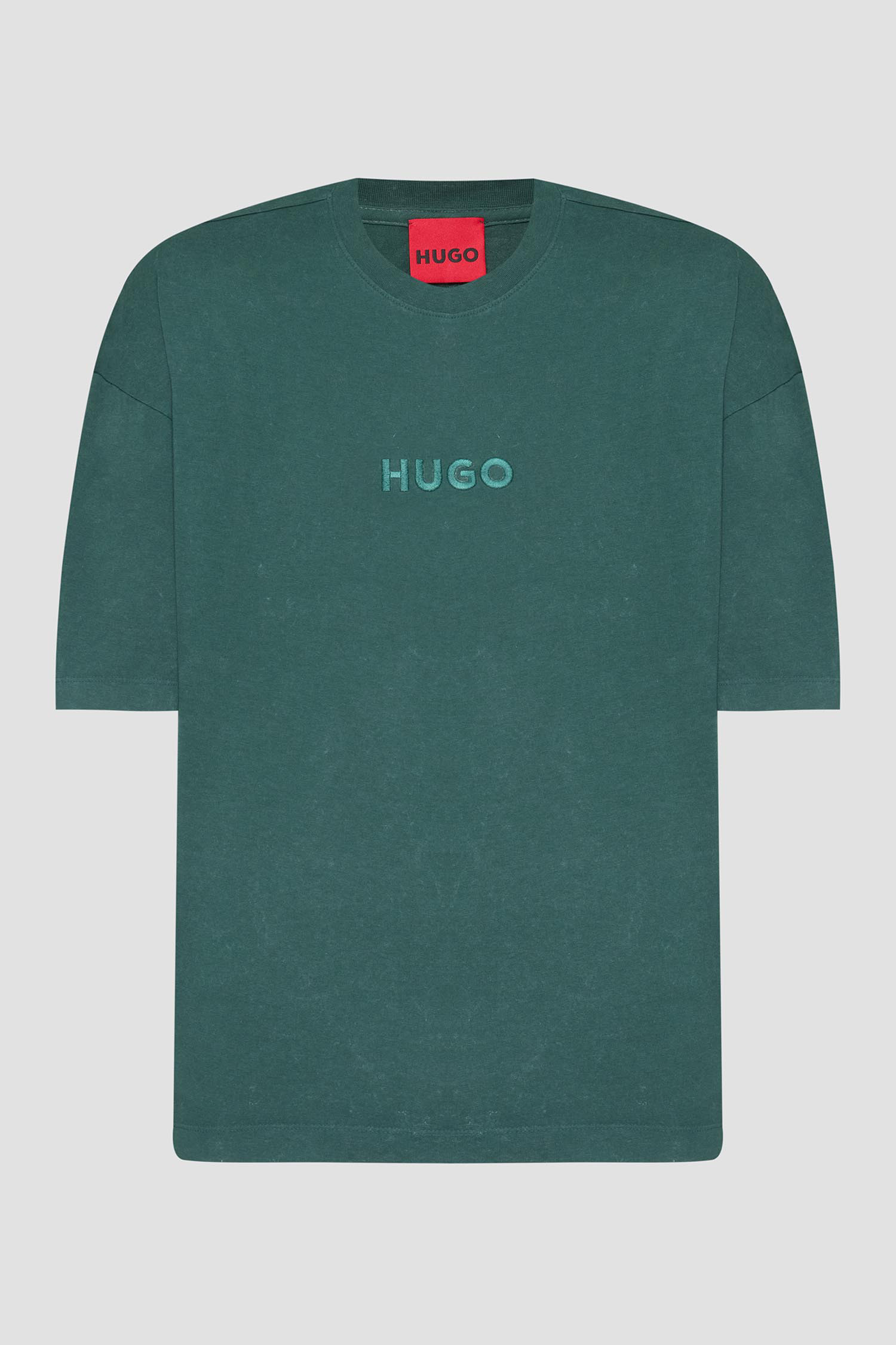 Мужская темно-зеленая футболка HUGO 50546369;385