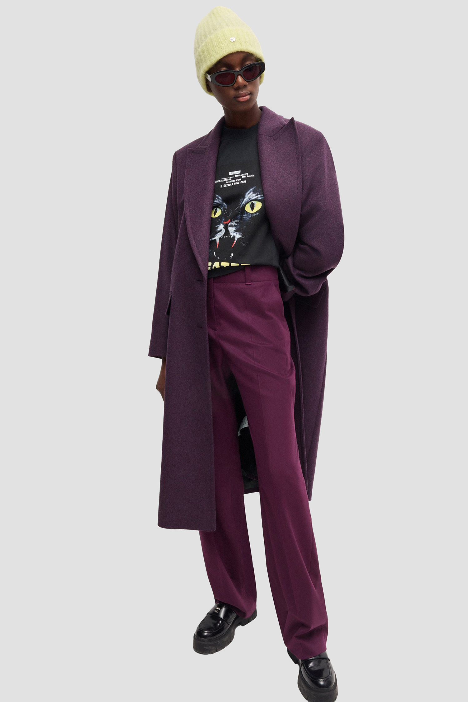 Женская желтая шерстяная шапка HUGO 50522740;734