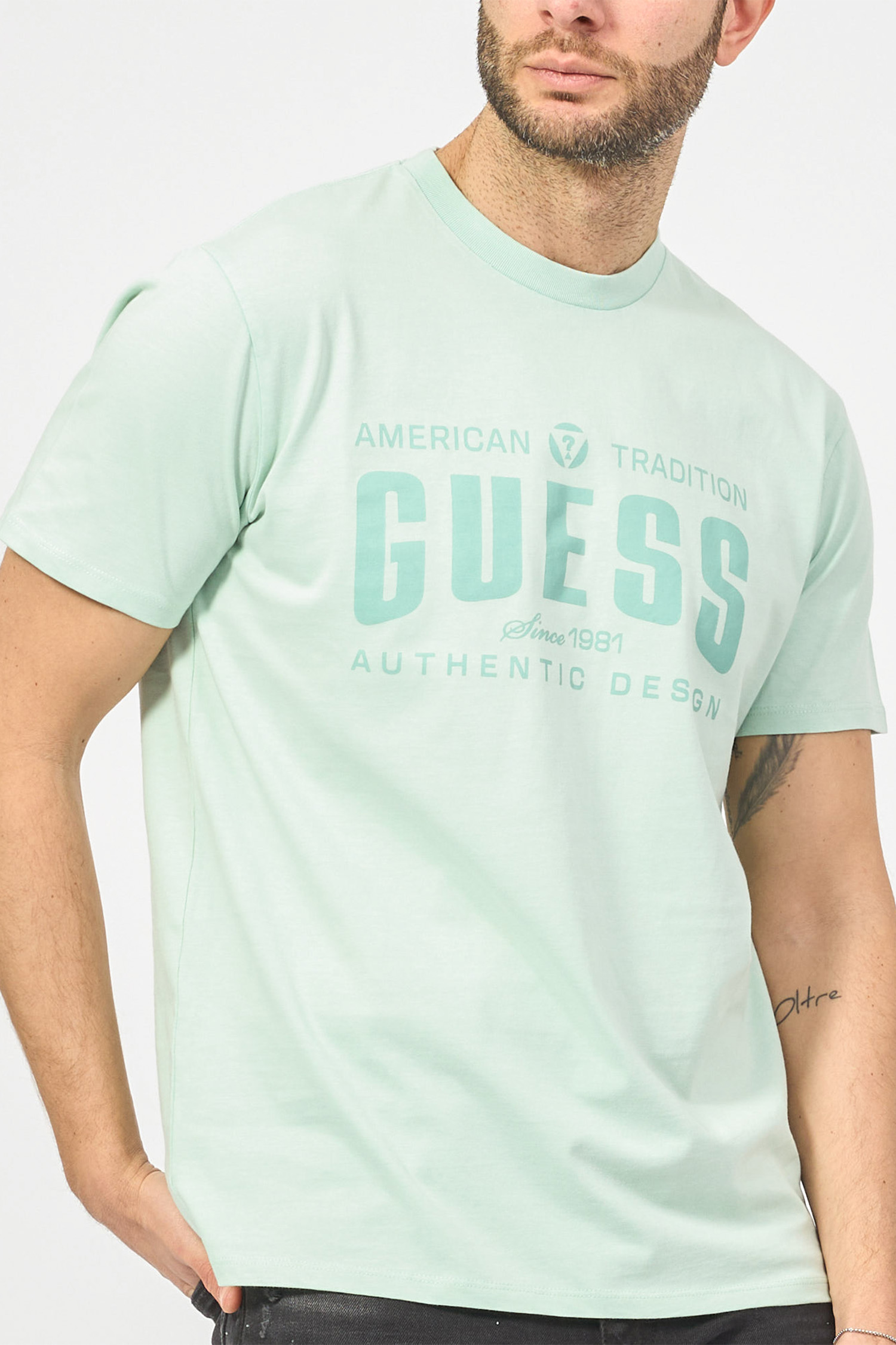 Чоловіча м'ятна футболка Guess M5GI27.KBW41;F8BD