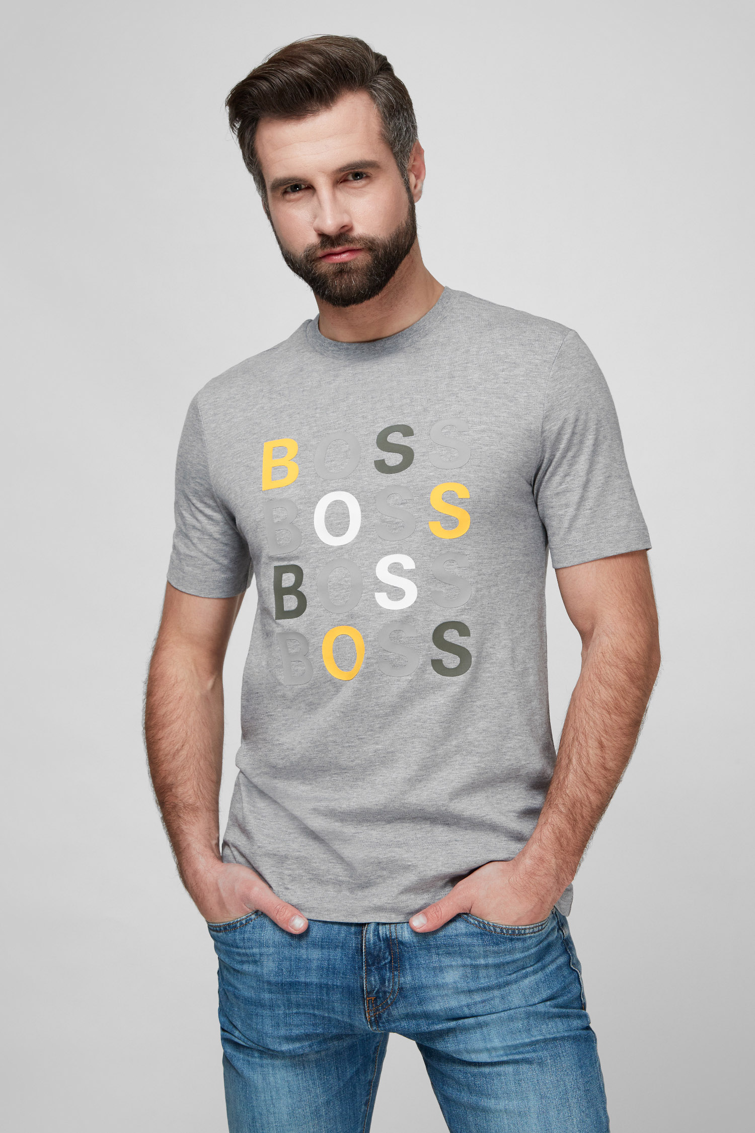Чоловіча сіра футболка BOSS 50462552;041