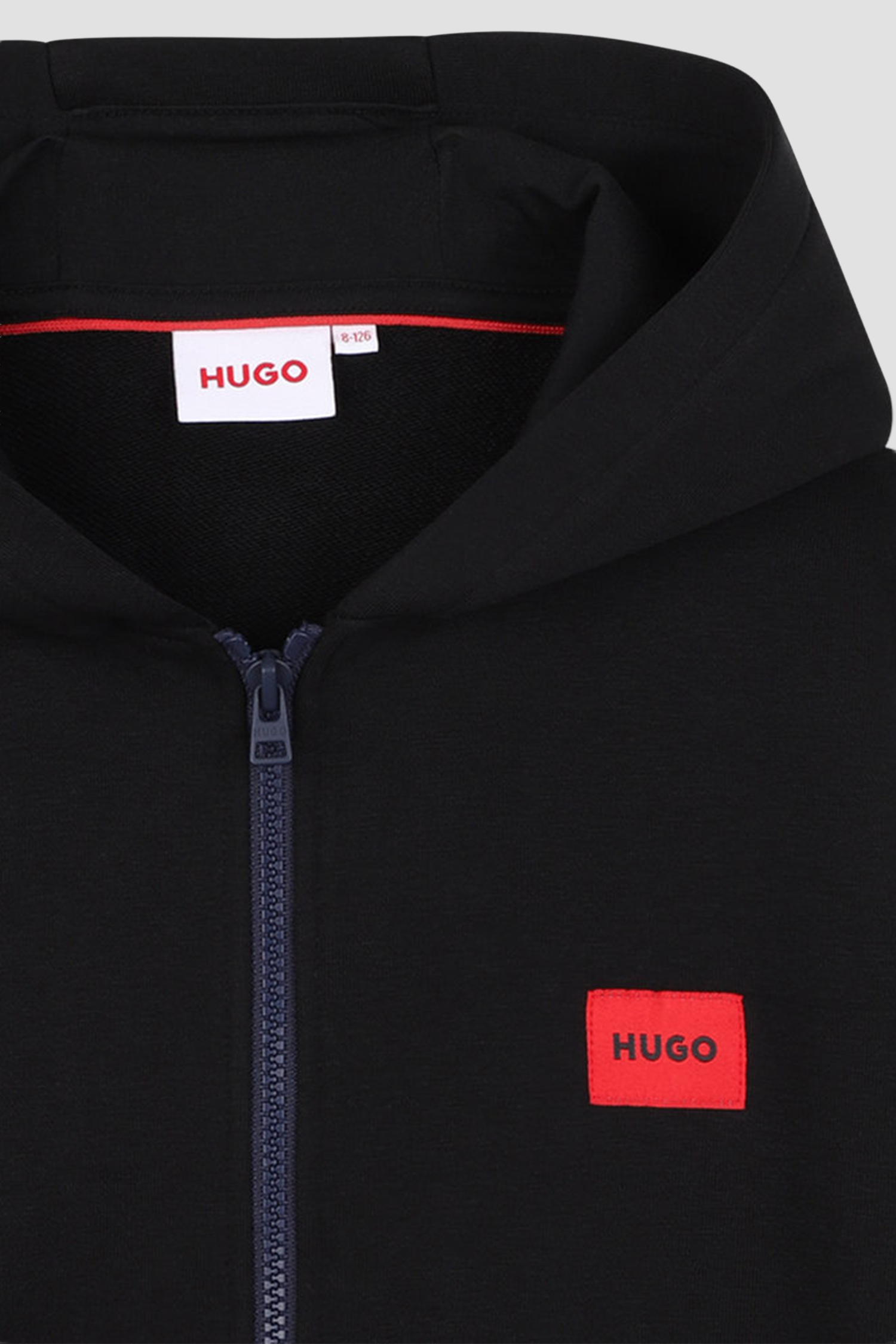 Детская черная кофта на молнии HUGO kids G01181;09B