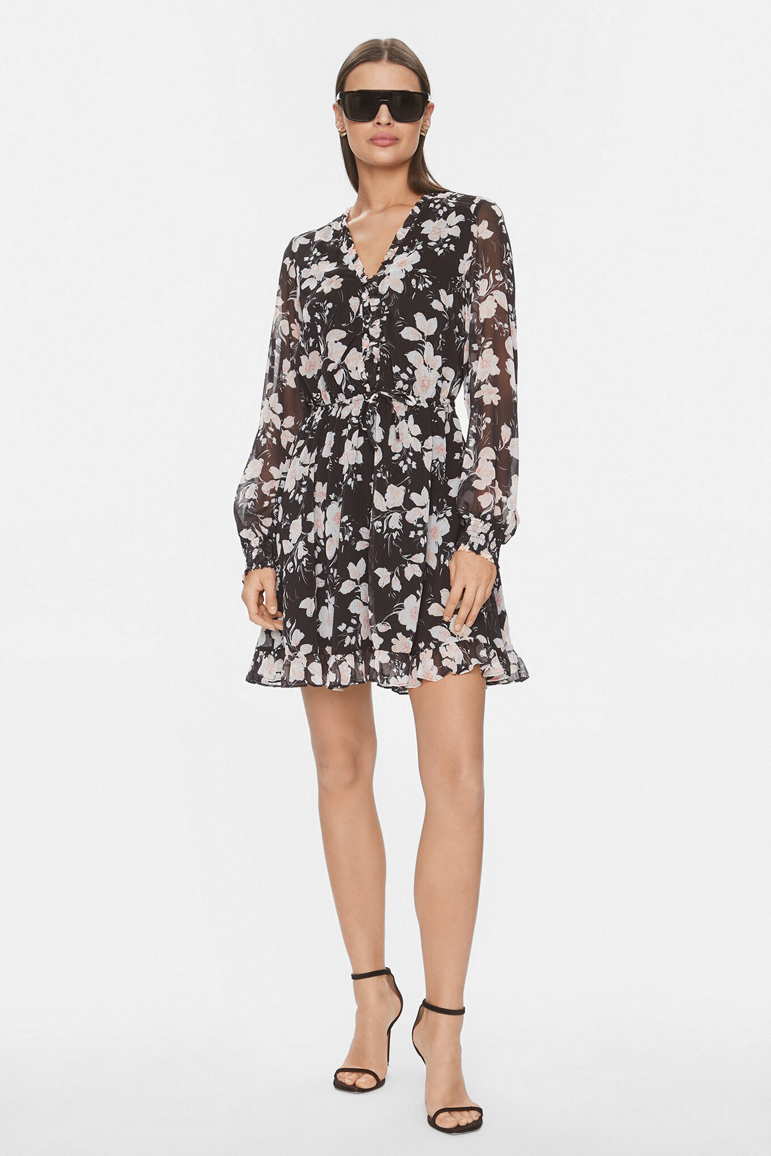 Жіноча чорна сукня з візерунком Guess W4GK42.WDW82;P9WM