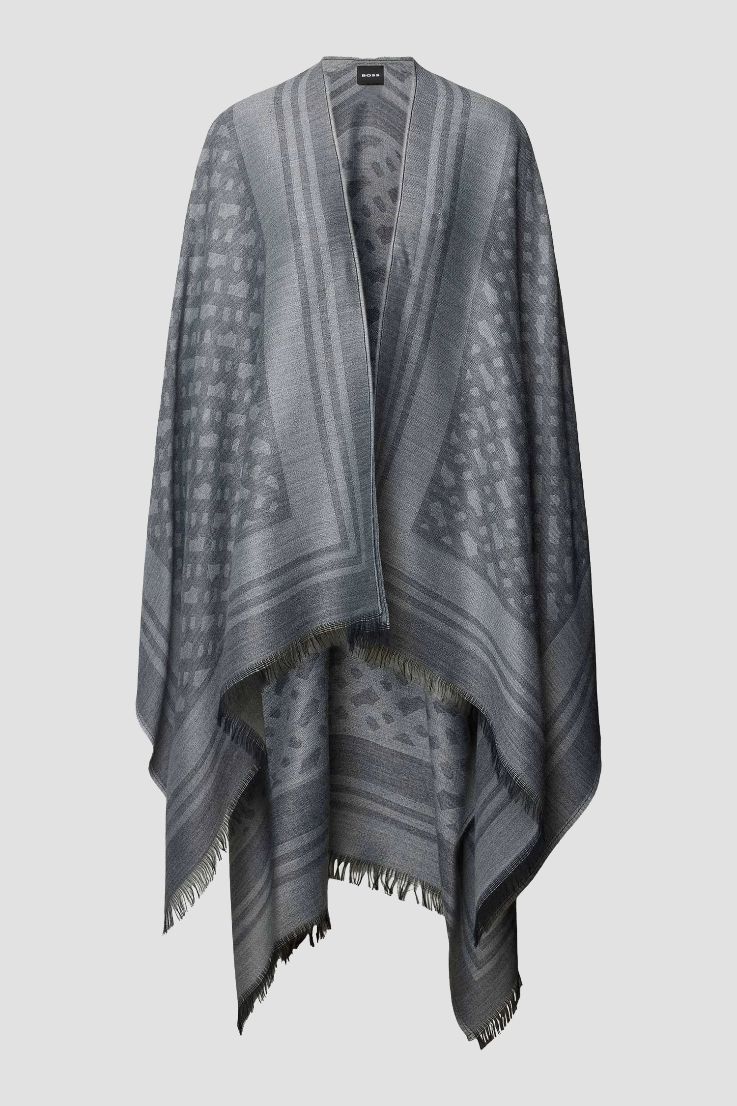 Женское серое пончо с узором BOSS 50521516;001
