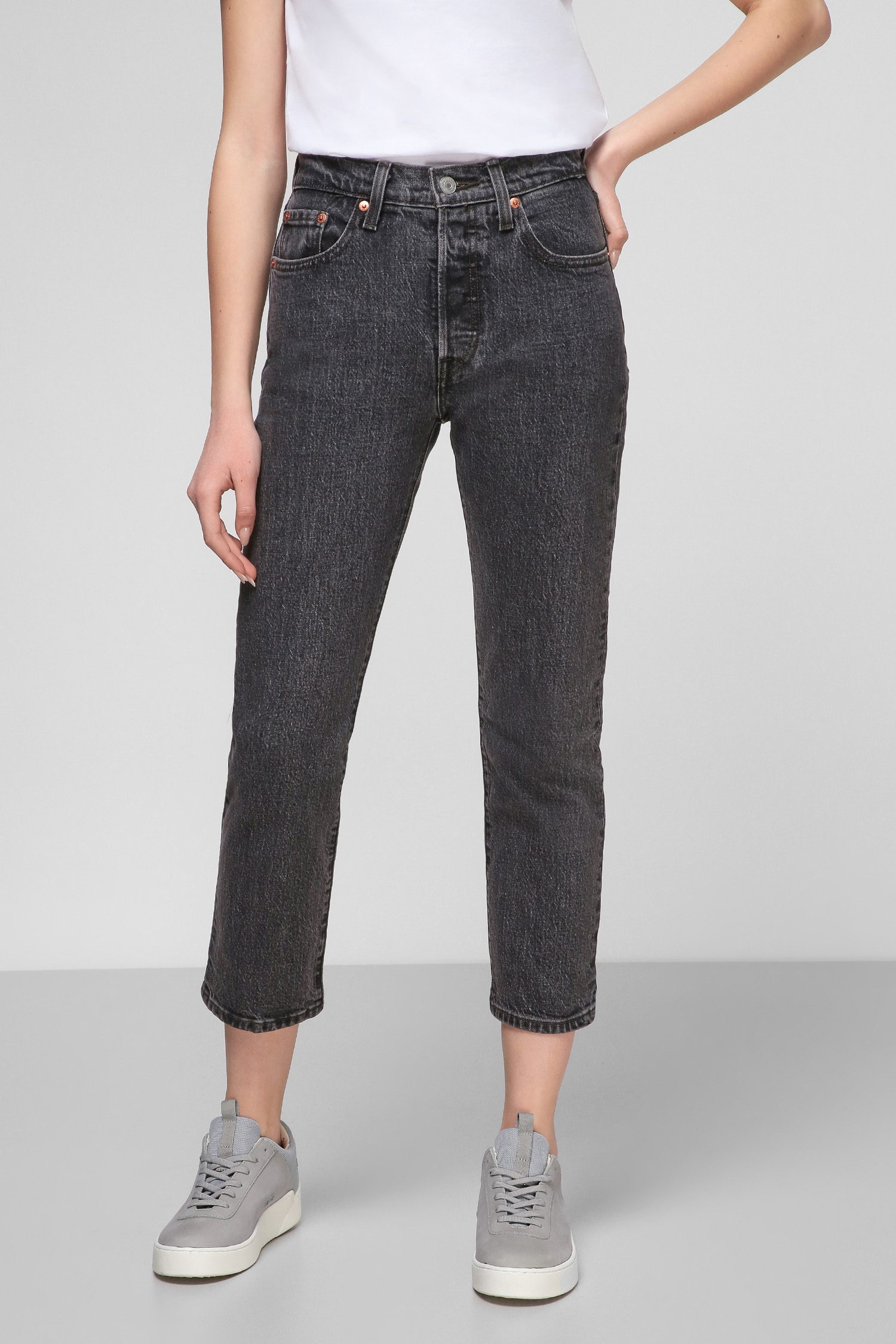 Черные джинсы для девушек 501® Crop Levi’s® 36200;0111