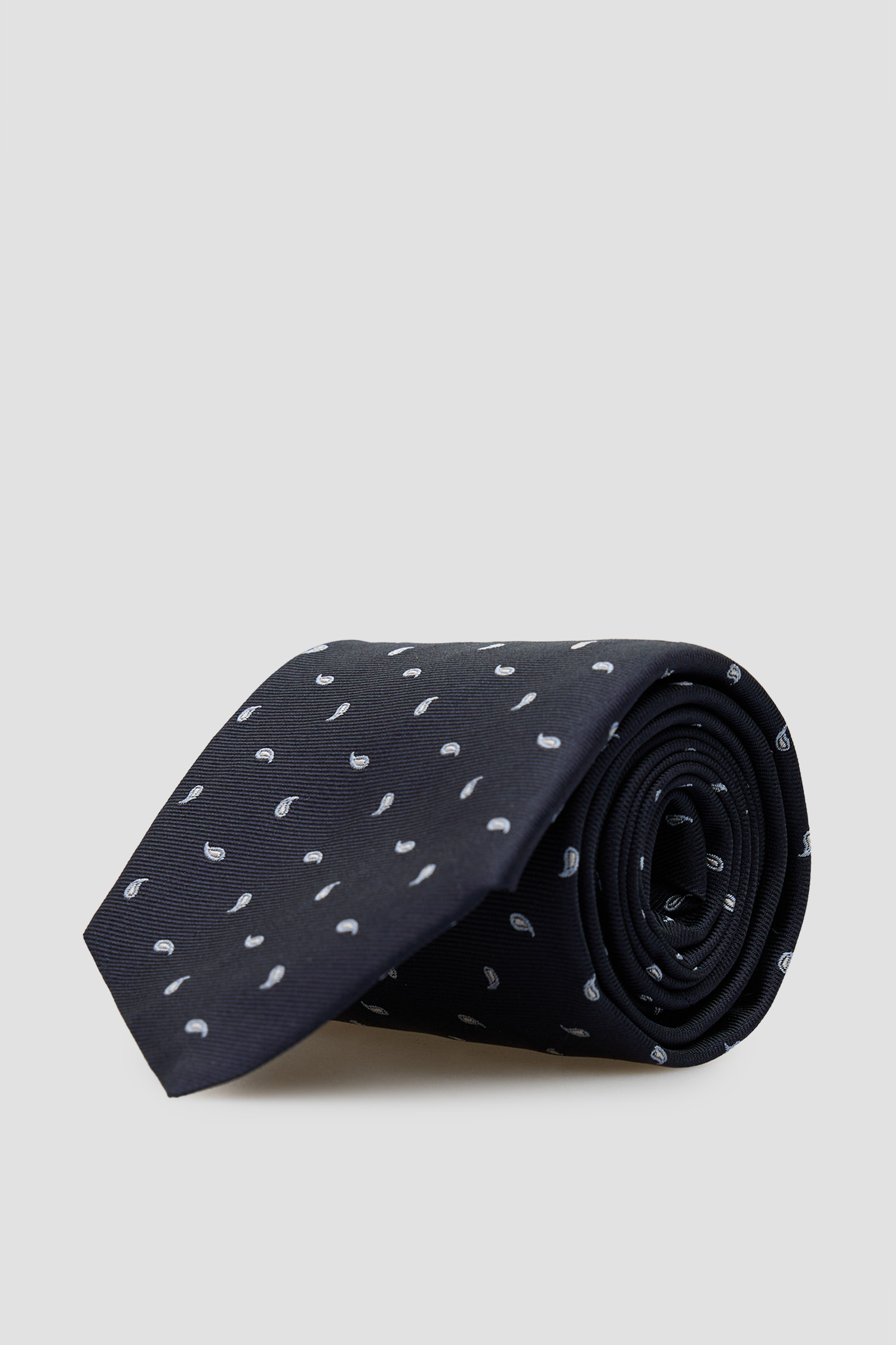 Чоловіча темно-синя шовкова краватка з візерунком BOSS 50556050;404