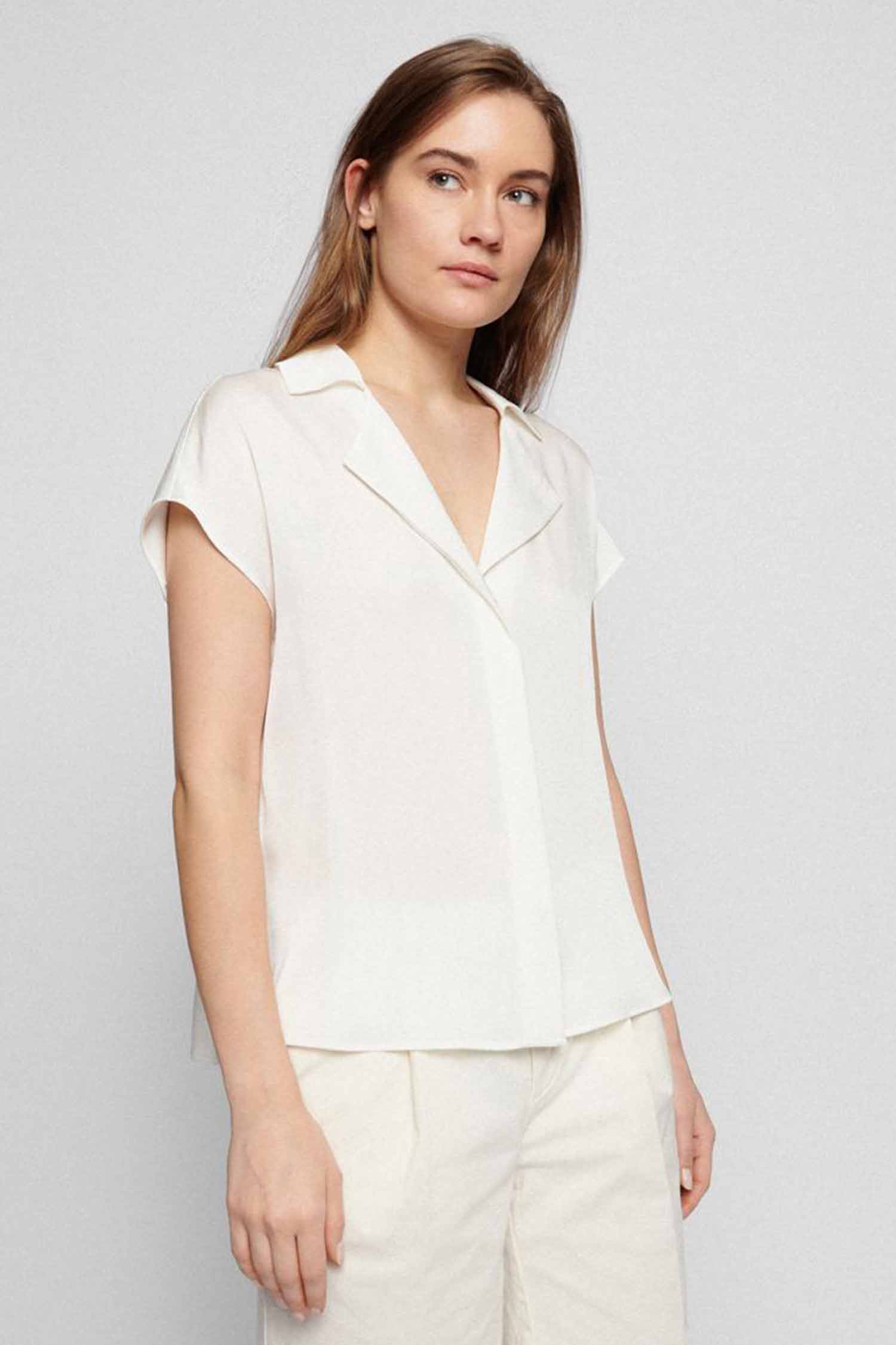 Женская белая шелковая блуза BOSS 50468180;112