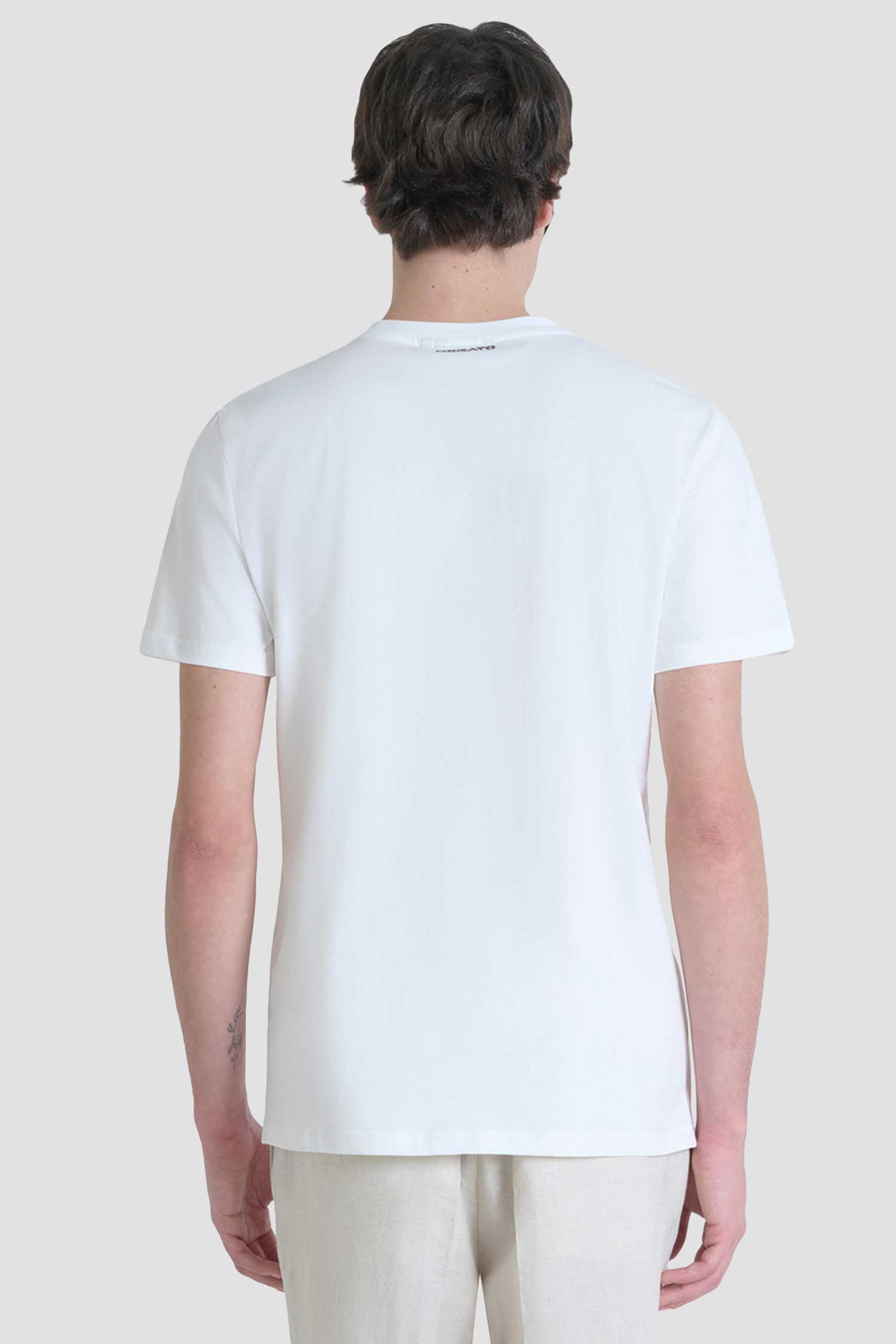 Мужская белая футболка Antony Morato MMKS02500.FA100144;1011