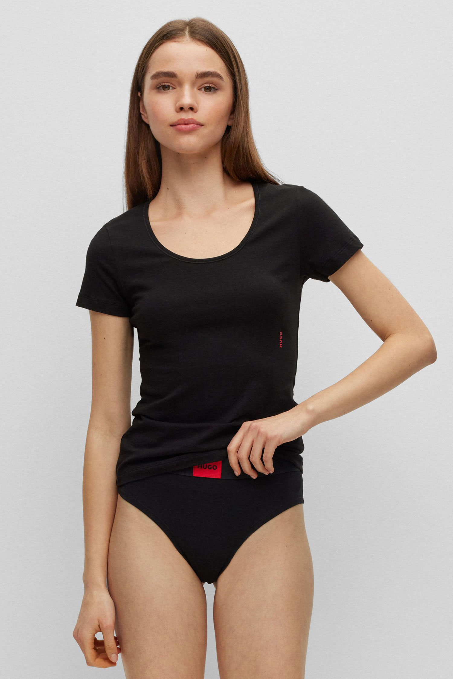 Женская черная футболка (2 шт) HUGO 50469660;001