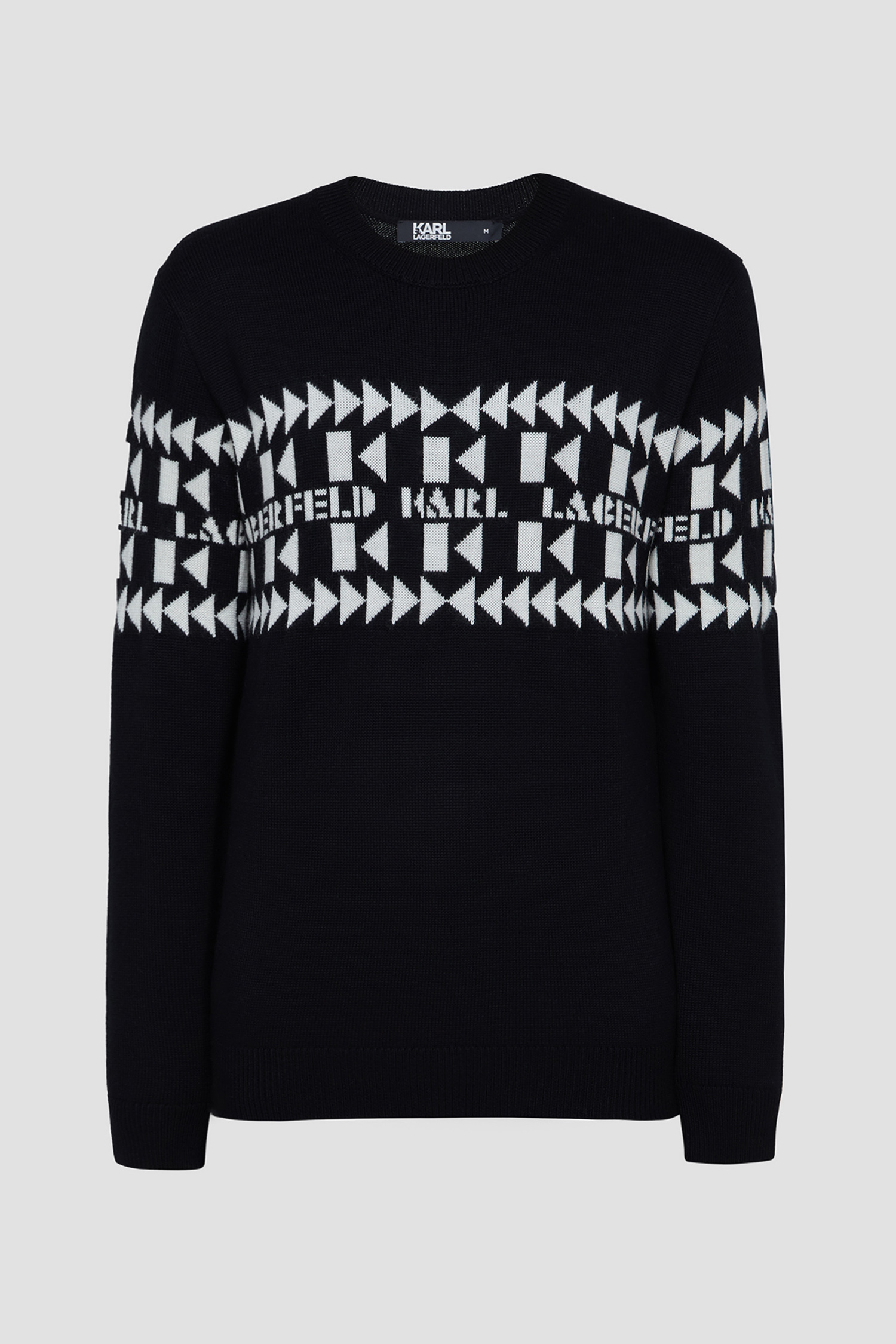 Мужской черный шерстяной свитер Karl Lagerfeld 534399.655022;990