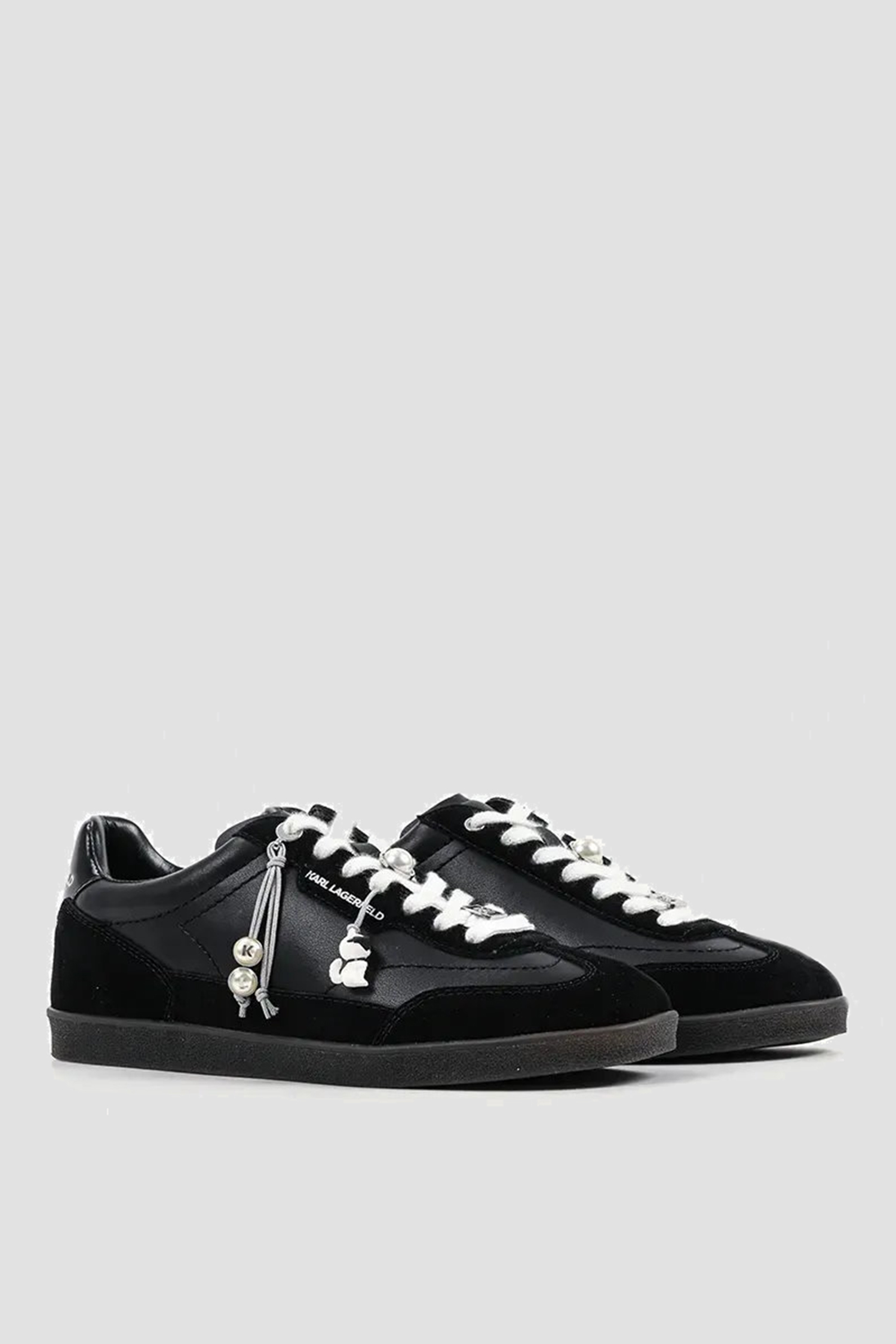 Женские черные кожаные сникерсы Karl Lagerfeld KL63821;300
