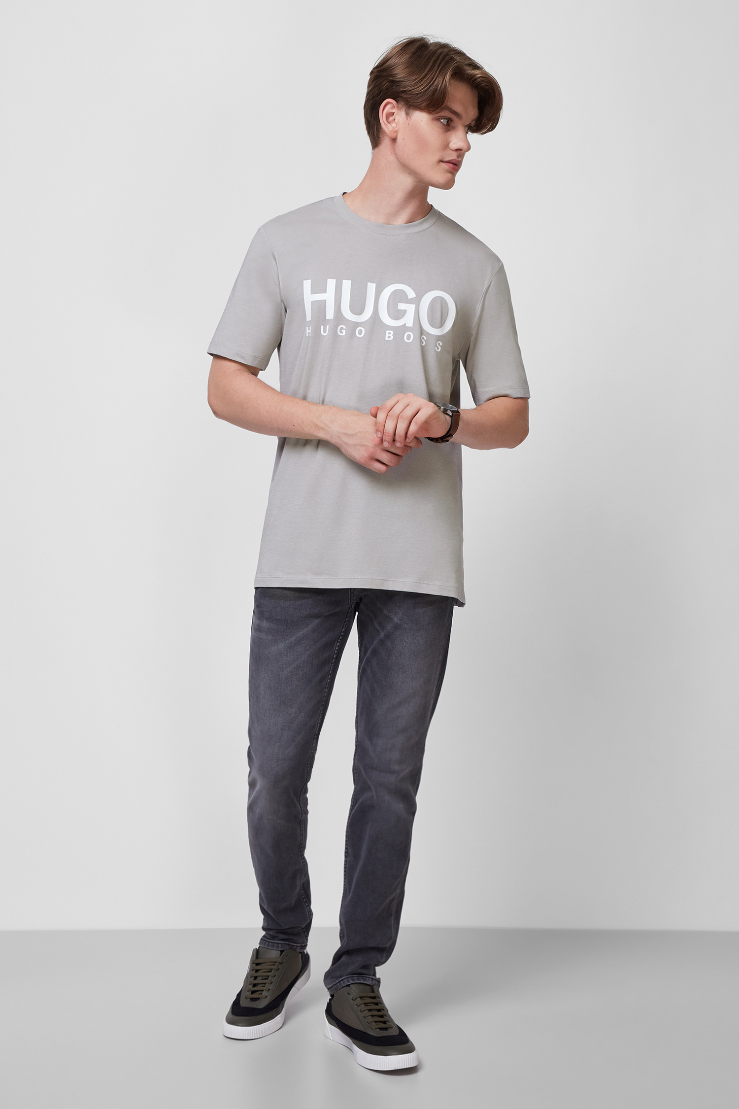 Серая футболка для парней HUGO 50454191;048