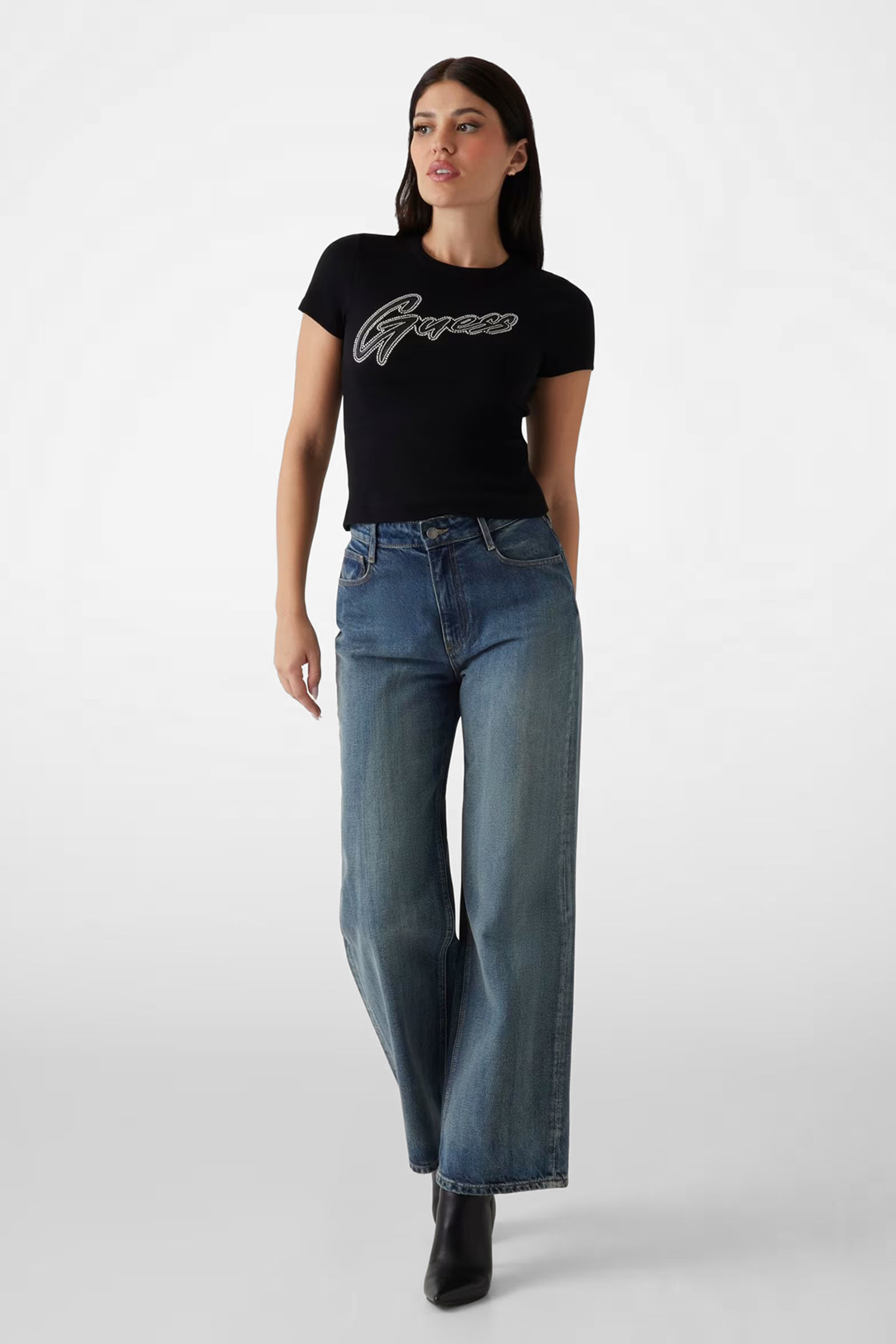 Женская черная футболка Guess W5RI68.KA0H1;JBLK