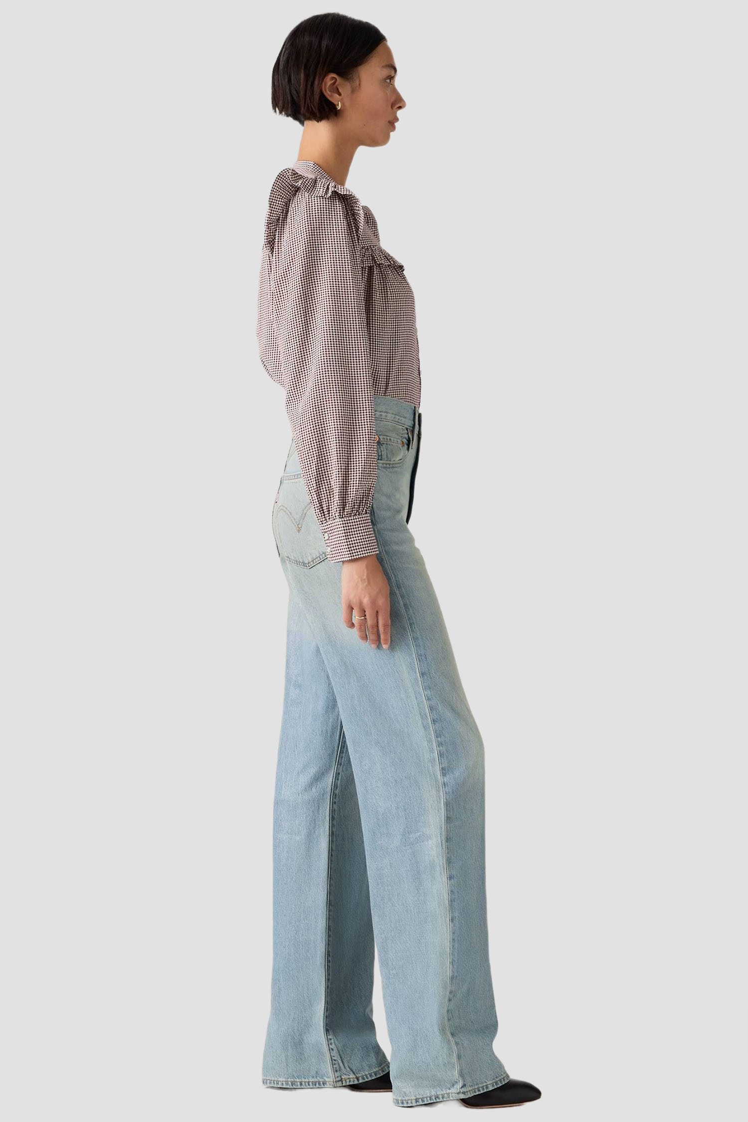 Женские голубые джинсы Ribcage Wide Leg Levi’s® A6081;0069