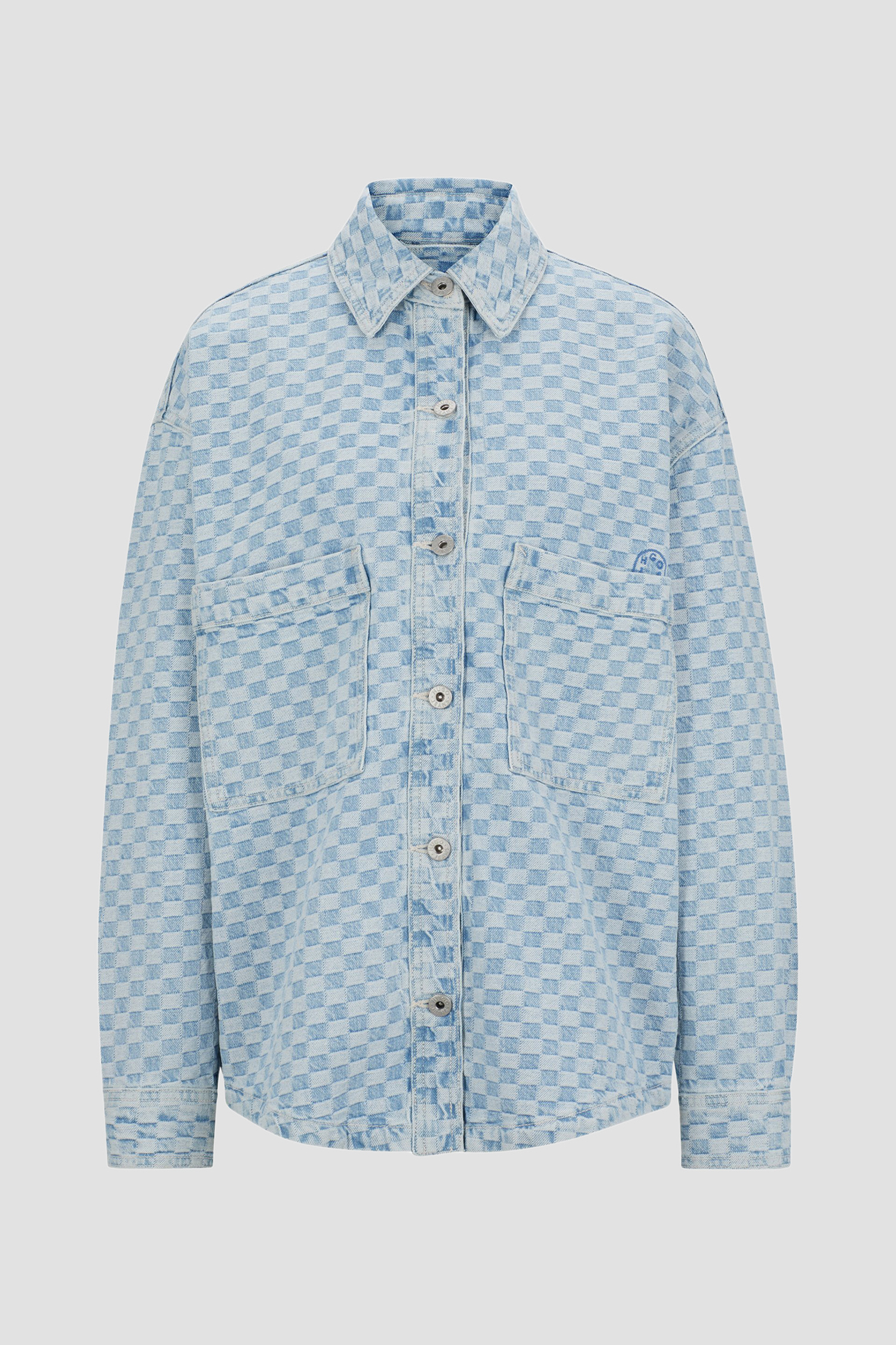 Женская голубая джинсовая куртка с узором HUGO BLUE 50517293;458
